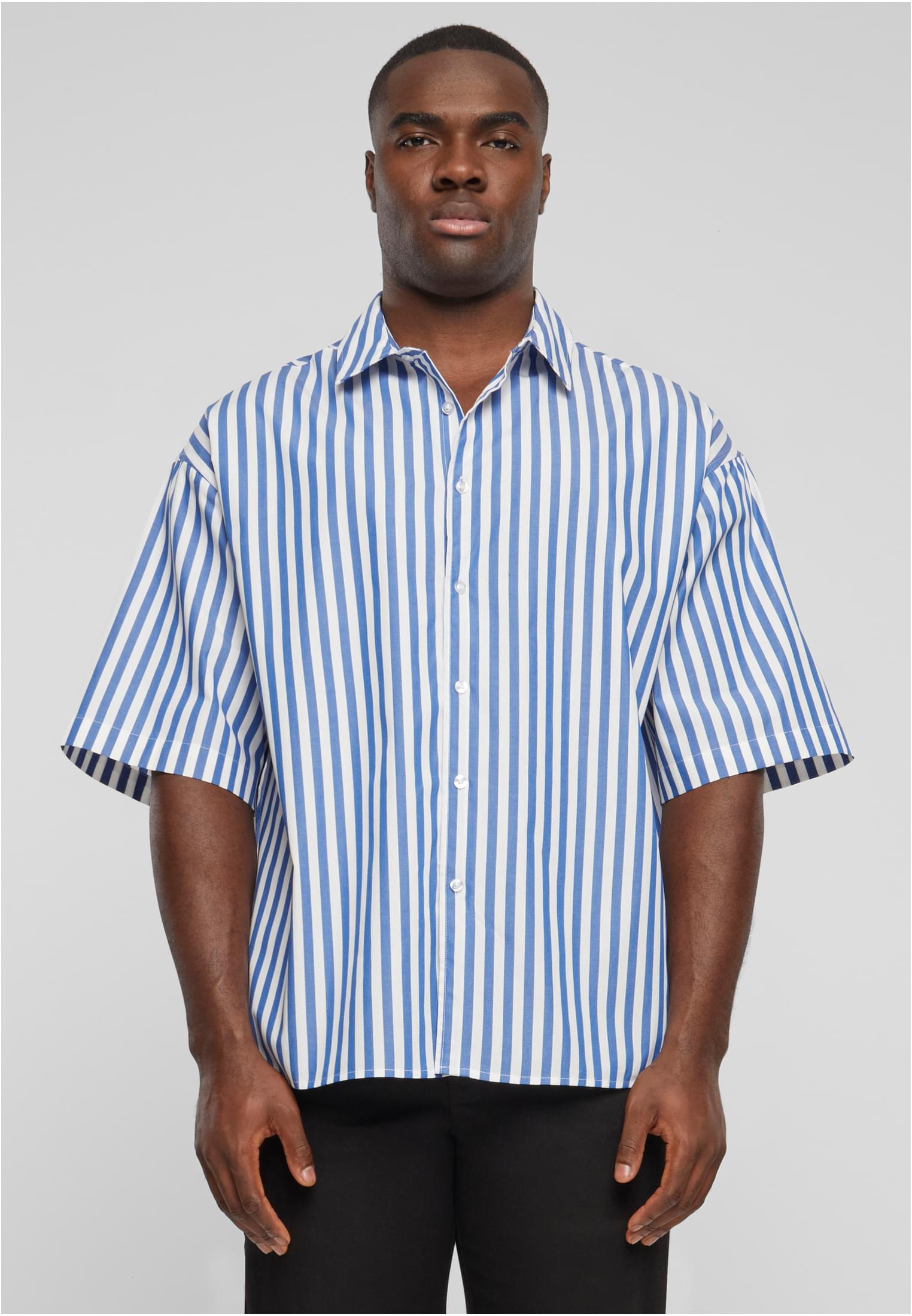 Striped Short Sleeve Summer Shirt | white/blue