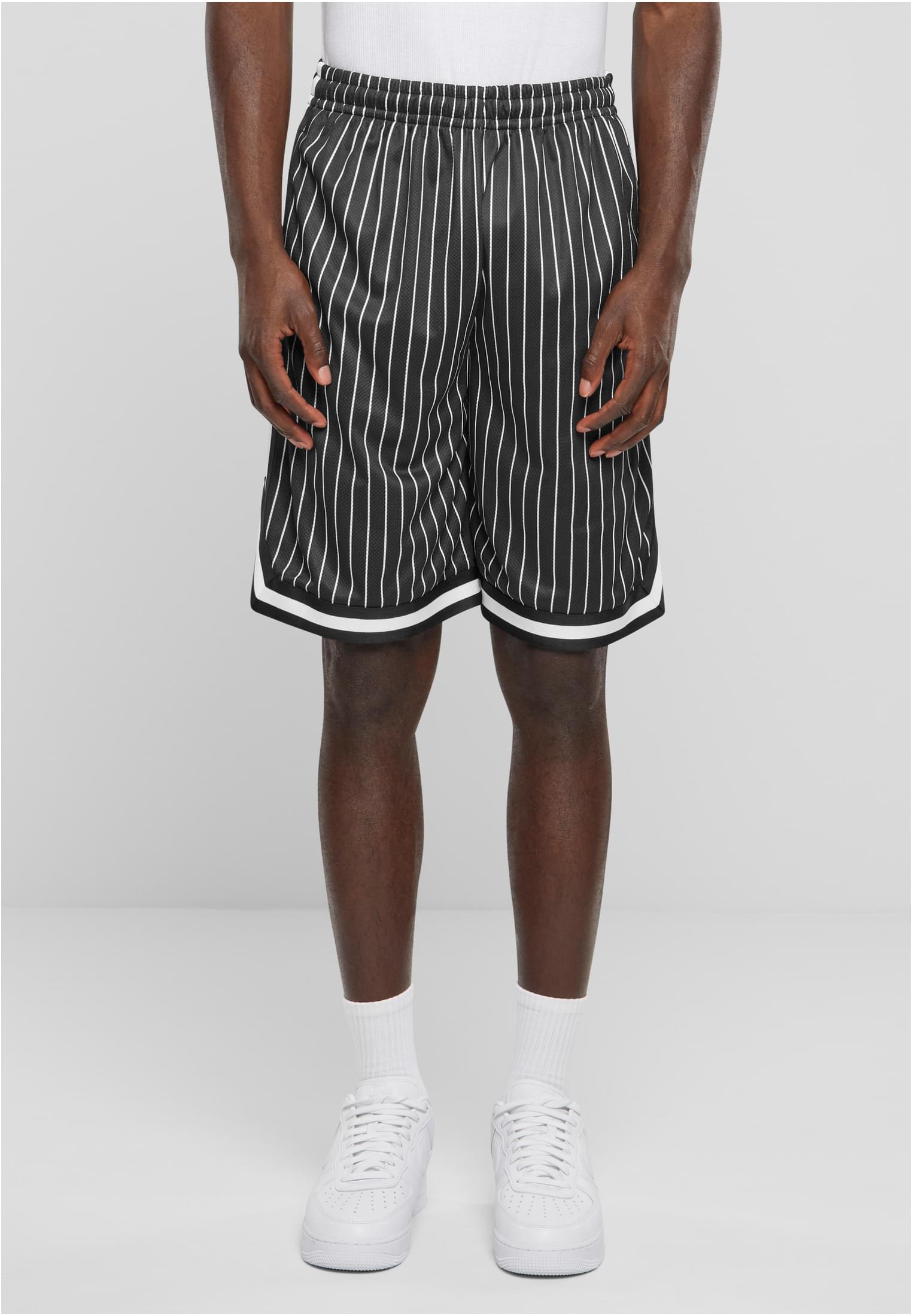 Striped Mesh Shorts | black/white