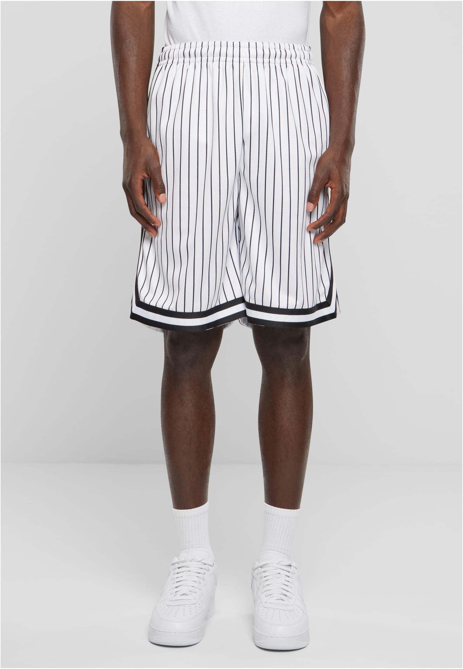 Striped Mesh Shorts | white/black