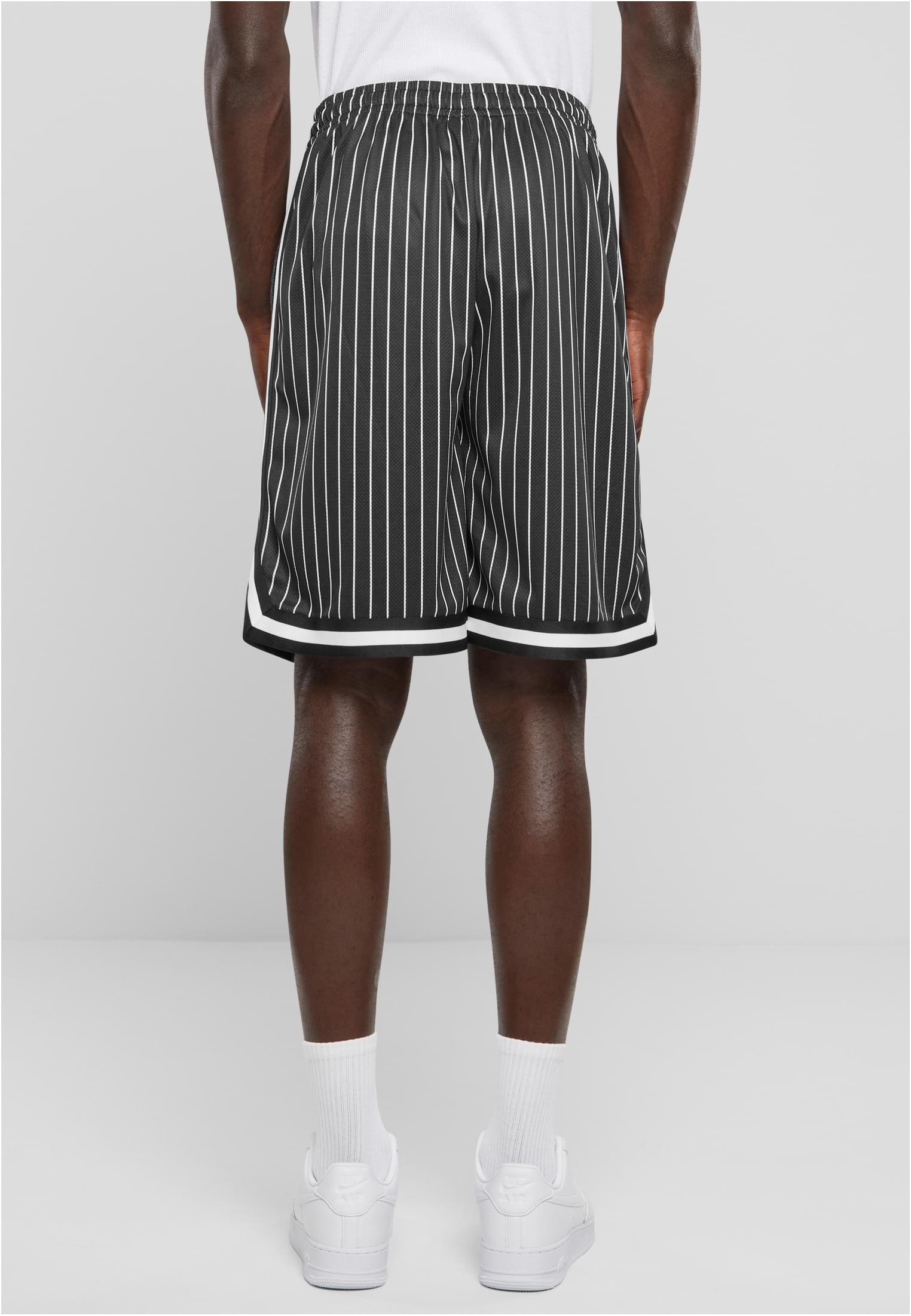 Striped Mesh Shorts | black/white