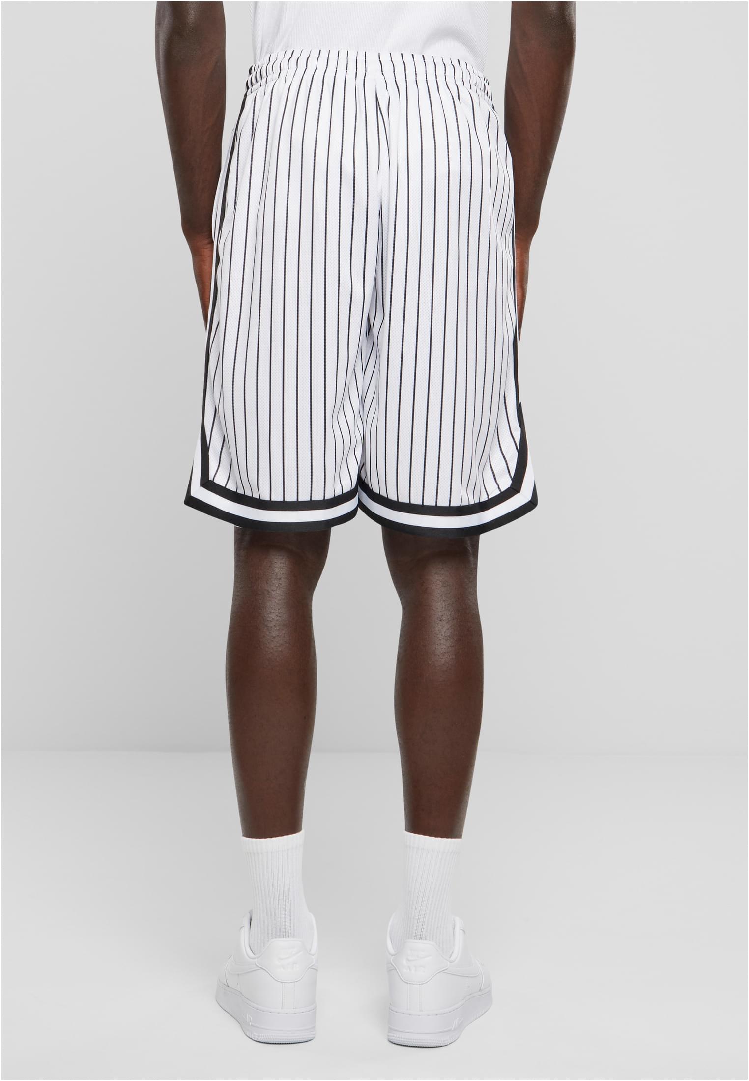 Striped Mesh Shorts | white/black