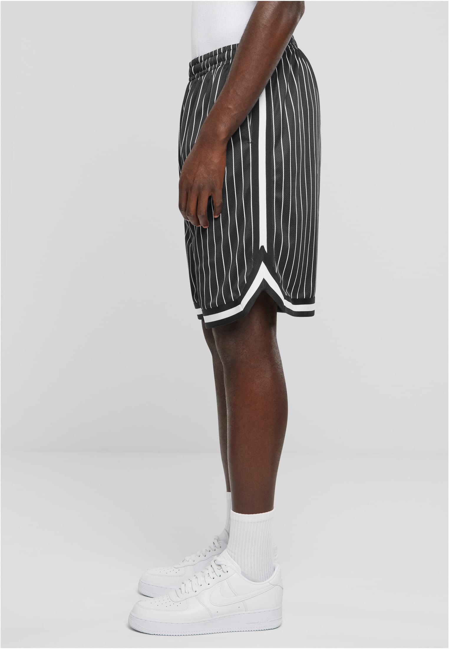 Striped Mesh Shorts | black/white