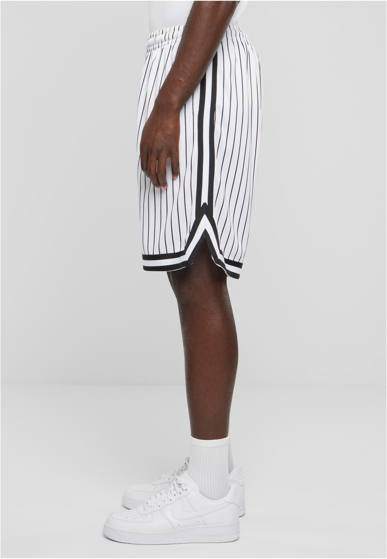 Striped Mesh Shorts | white/black