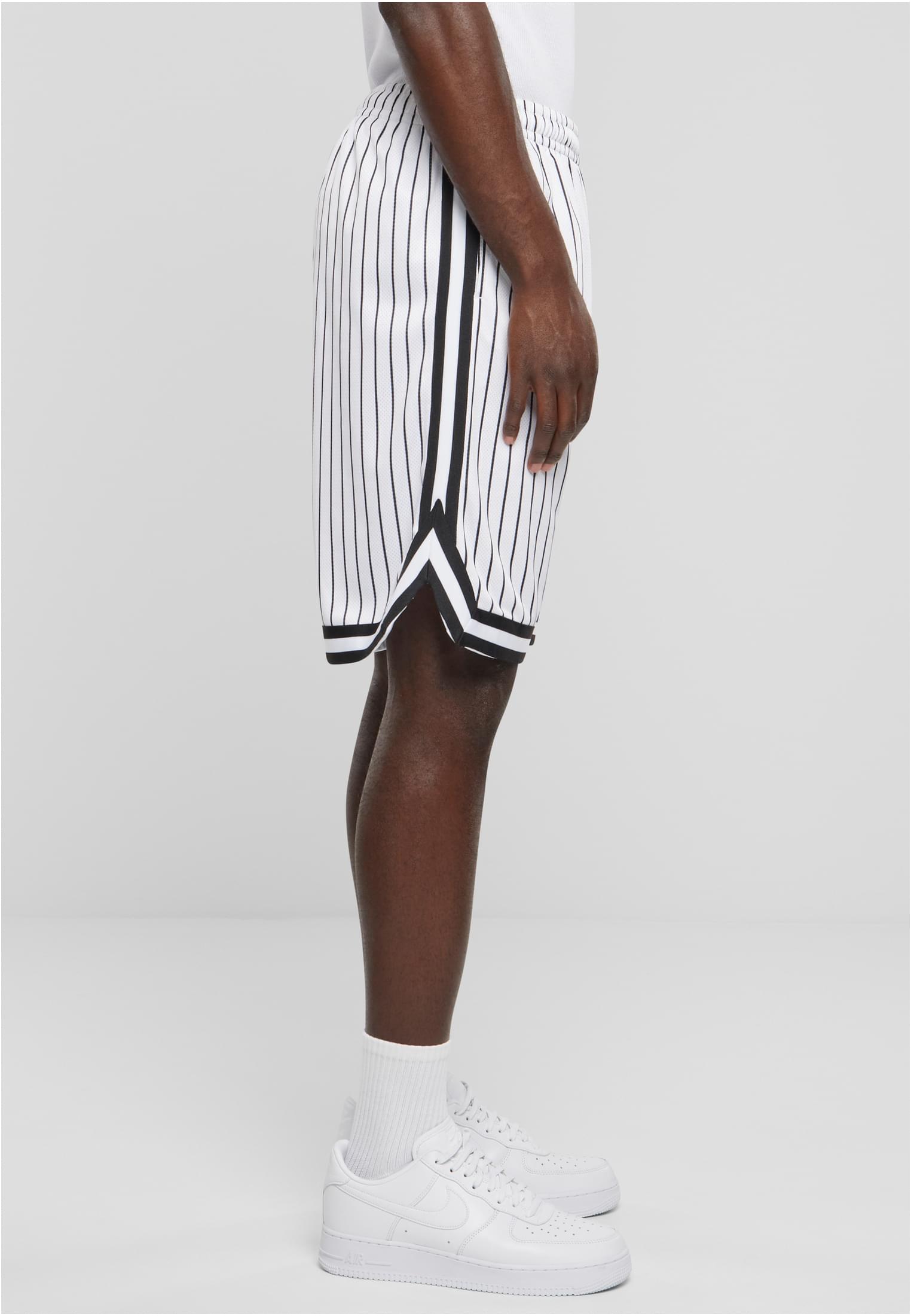 Striped Mesh Shorts | white/black