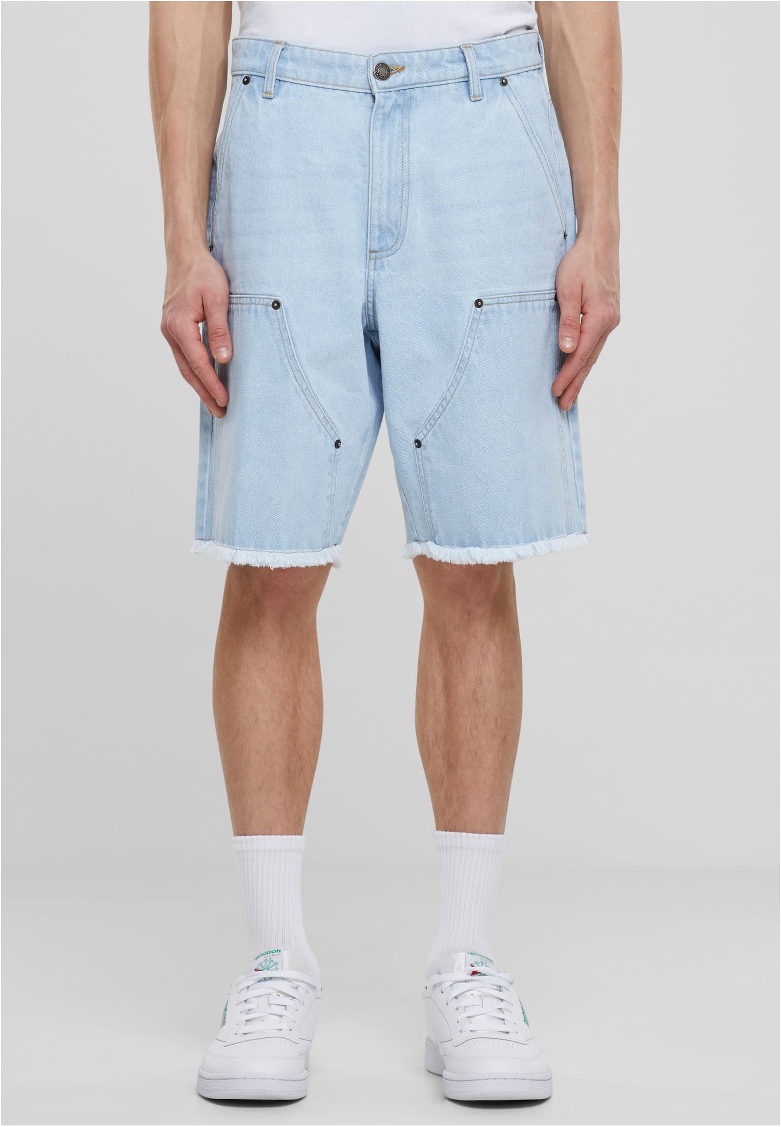 Open Edge Two Knee Denim Shorts | new light blue washed