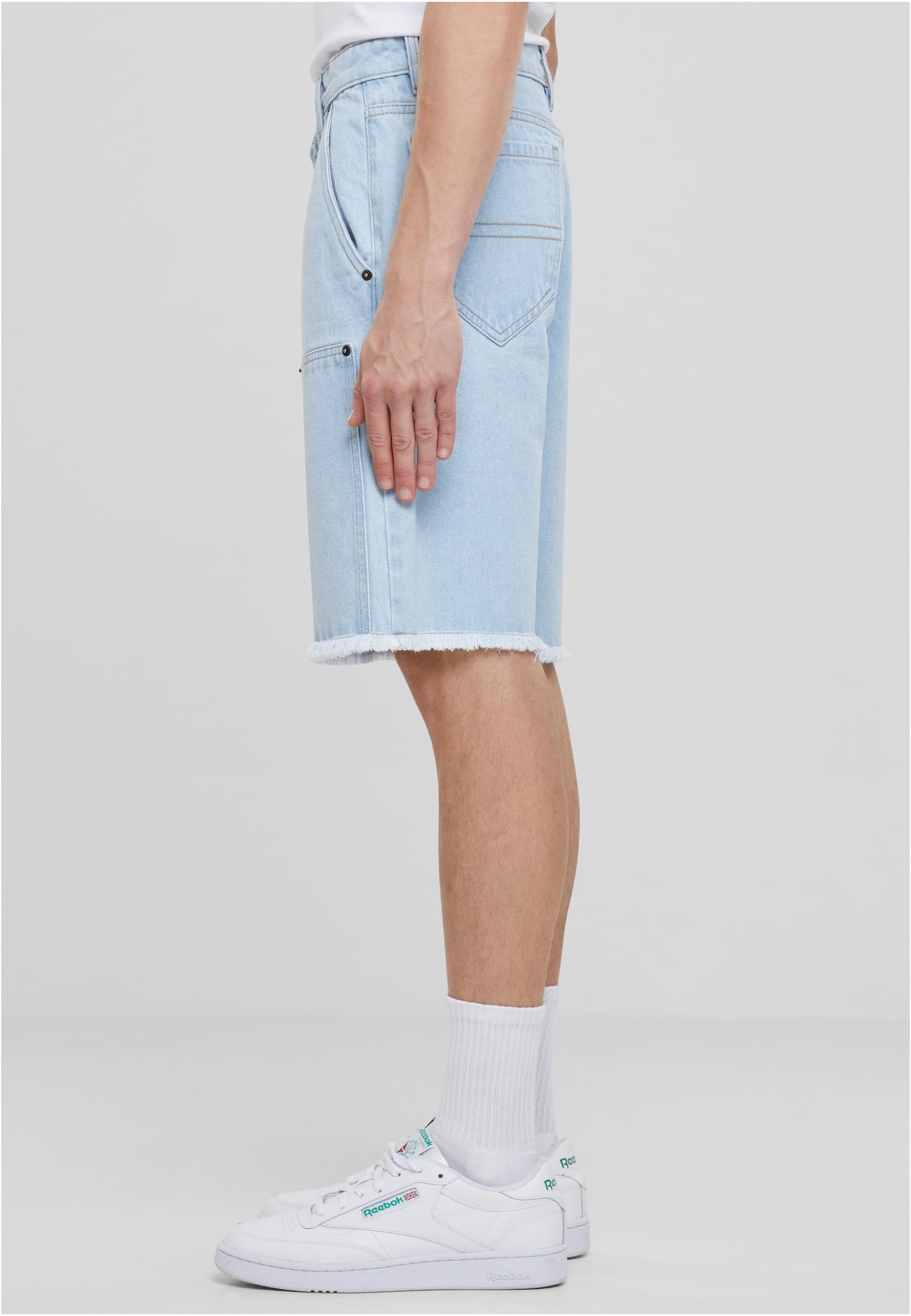 Open Edge Two Knee Denim Shorts | new light blue washed