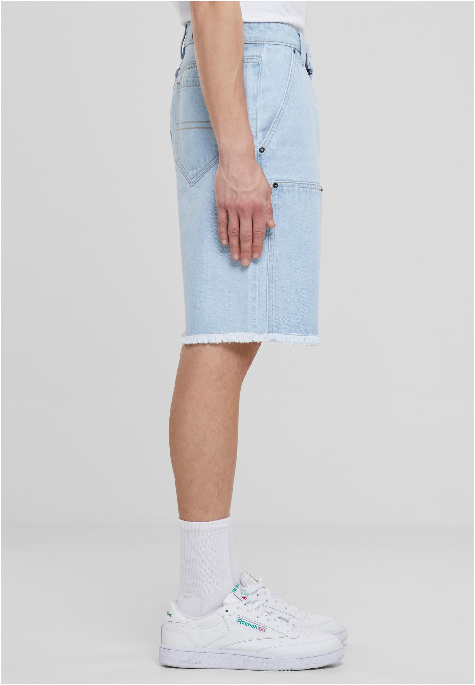 Open Edge Two Knee Denim Shorts | new light blue washed