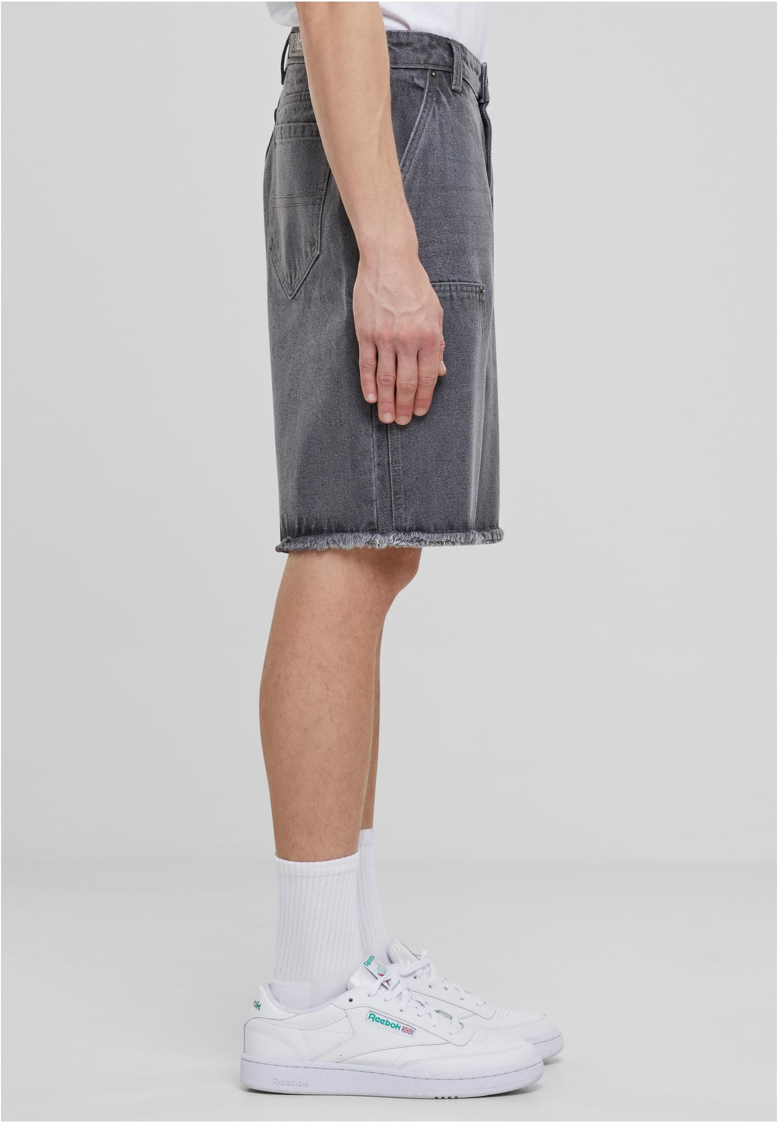 Open Edge Two Knee Denim Shorts | new grey washed