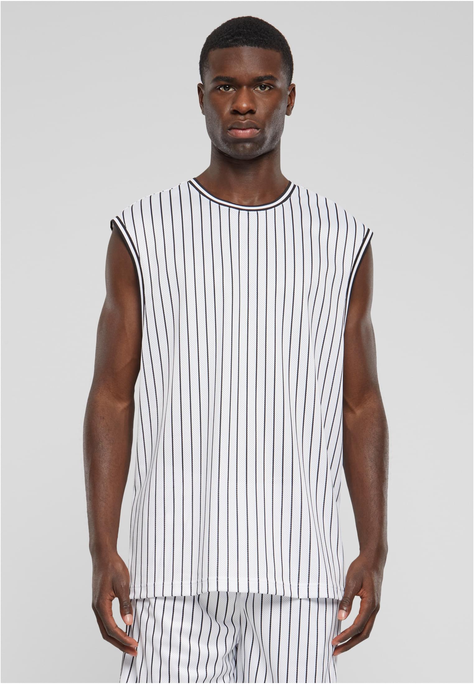 Striped Mesh Tanktop | white/black