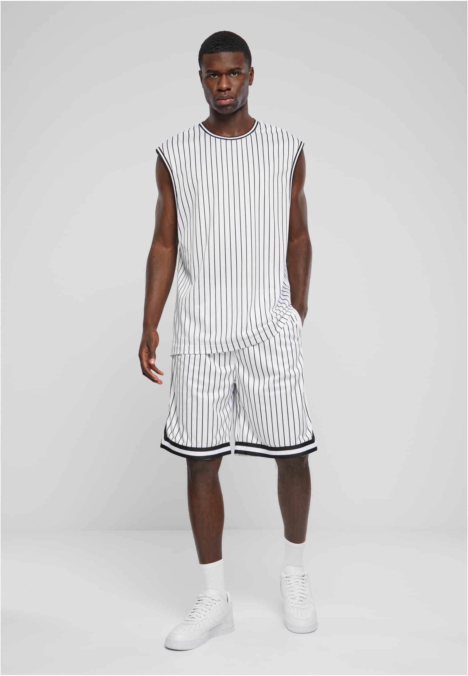 Striped Mesh Tanktop | white/black