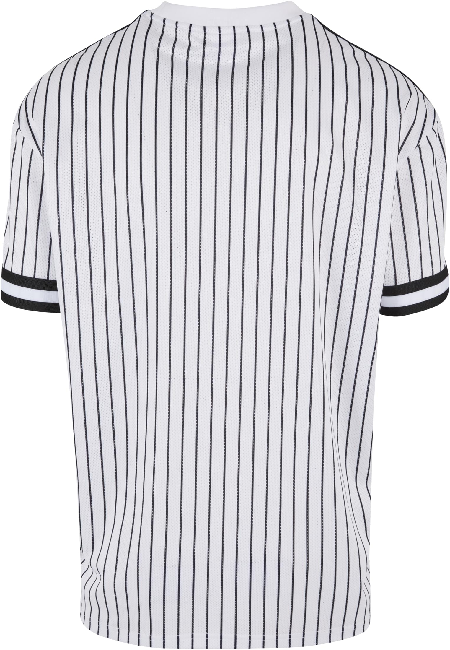 Oversized Striped Mesh Tee | white/black