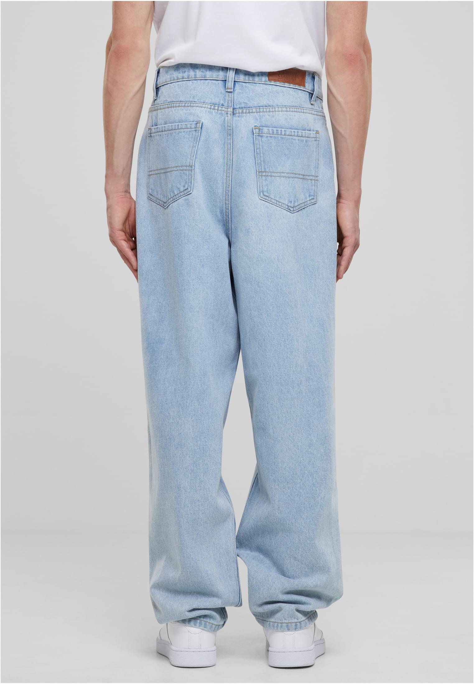 Heavy Ounce Knee Cut Baggy Fit Jeans | new light blue washed