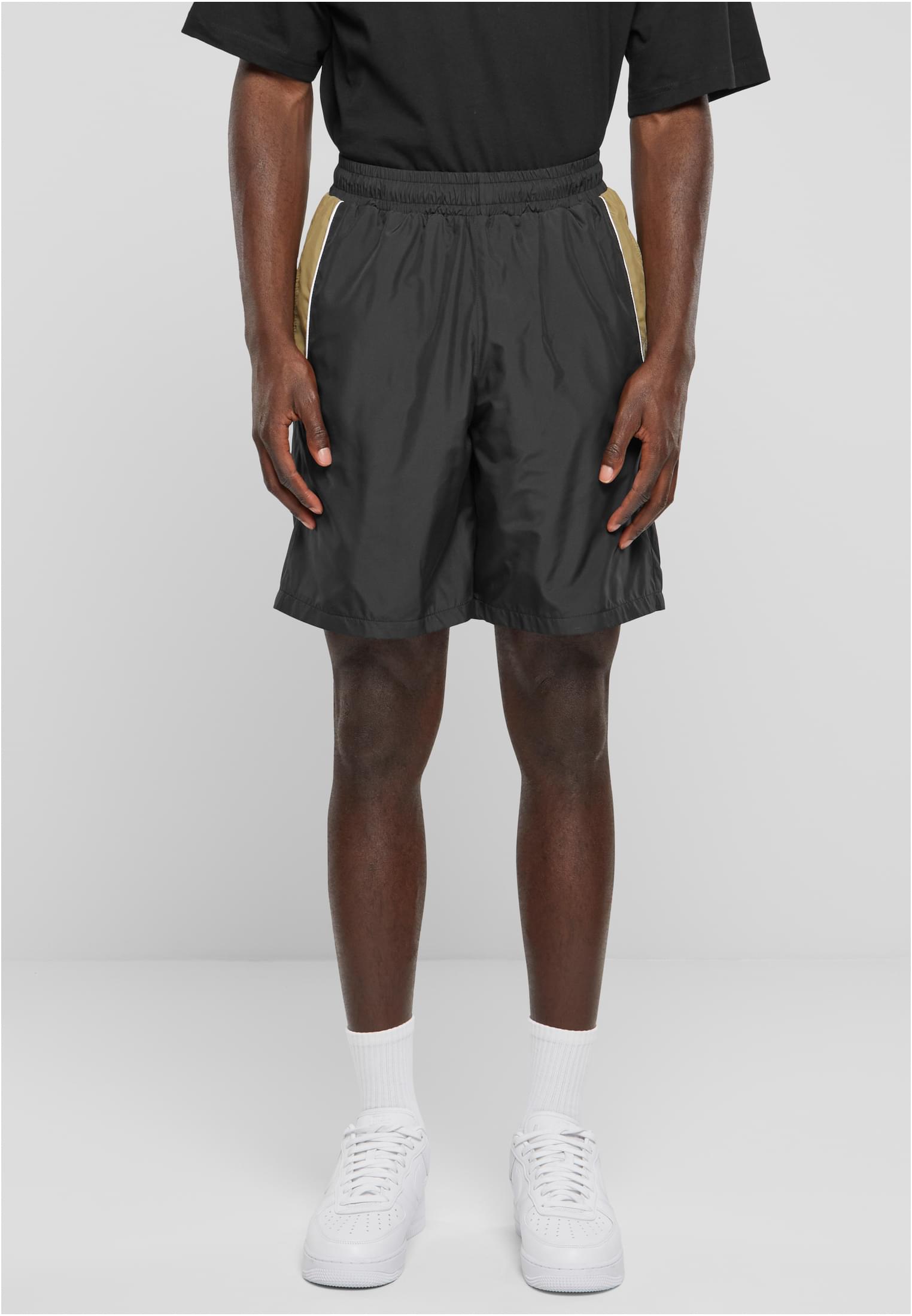 Piped Track Shorts | black