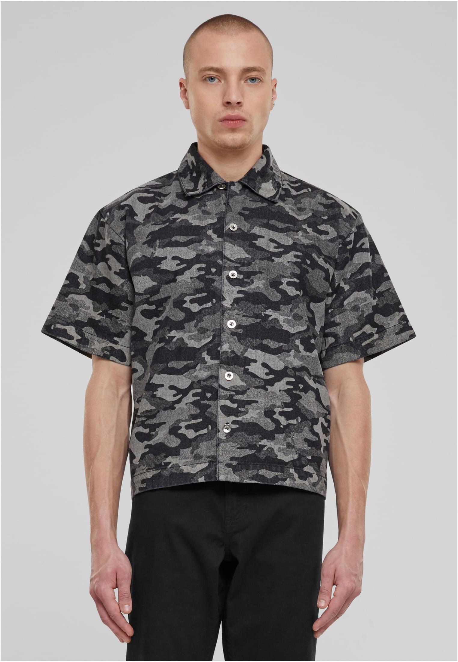 Laser Camo Printed Boxy Shirt | blacklasercamo