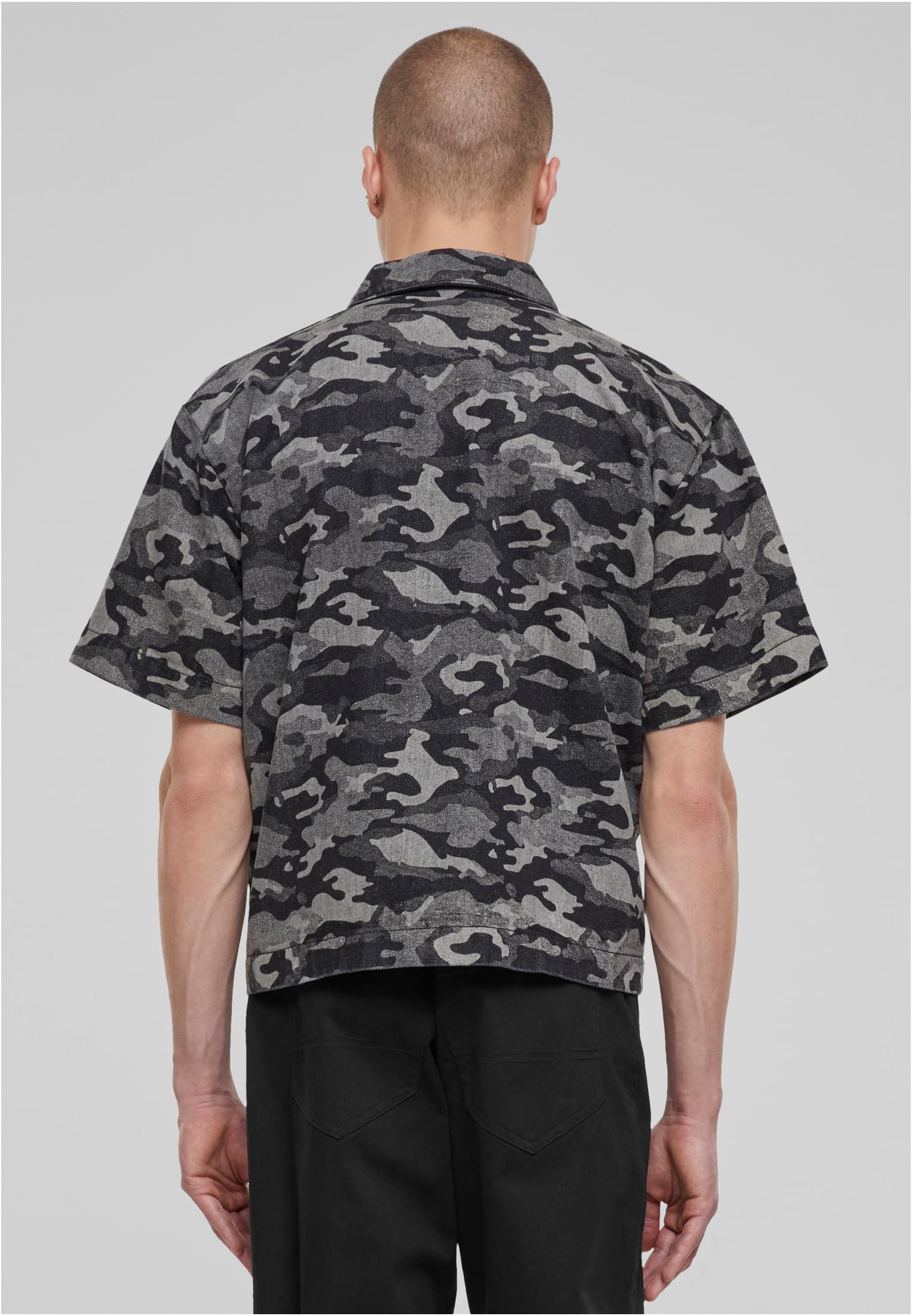 Laser Camo Printed Boxy Shirt | blacklasercamo