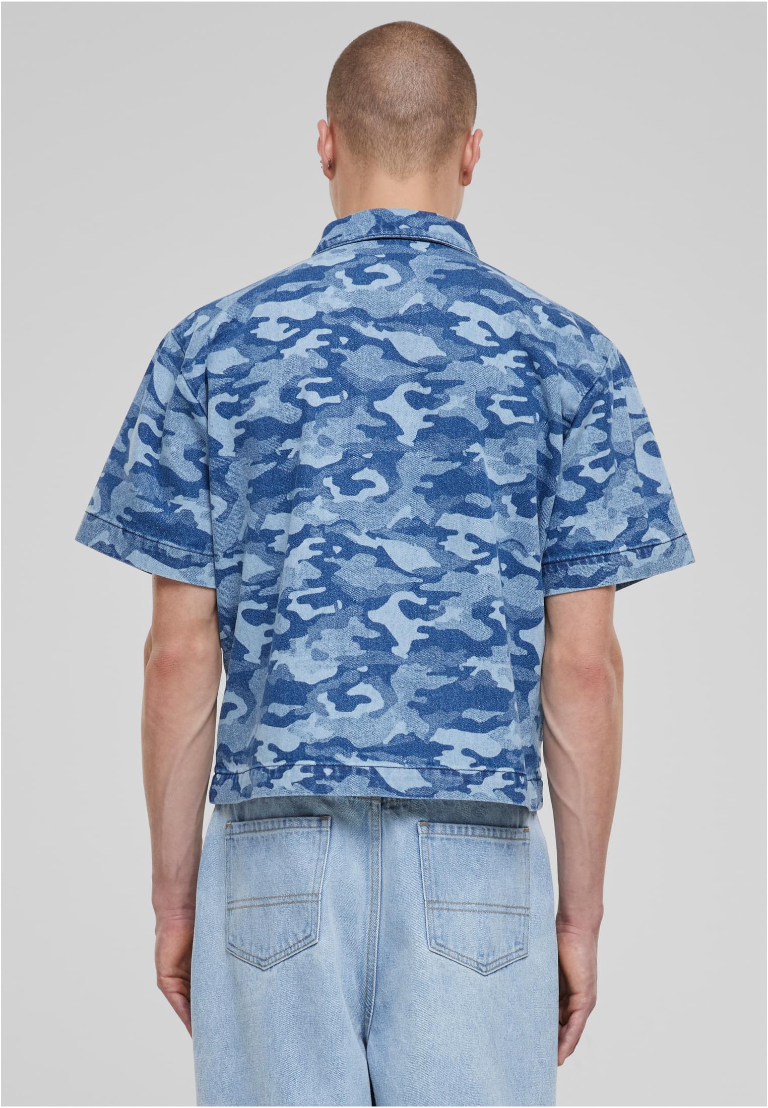 Laser Camo Printed Boxy Shirt | bluelasercamo