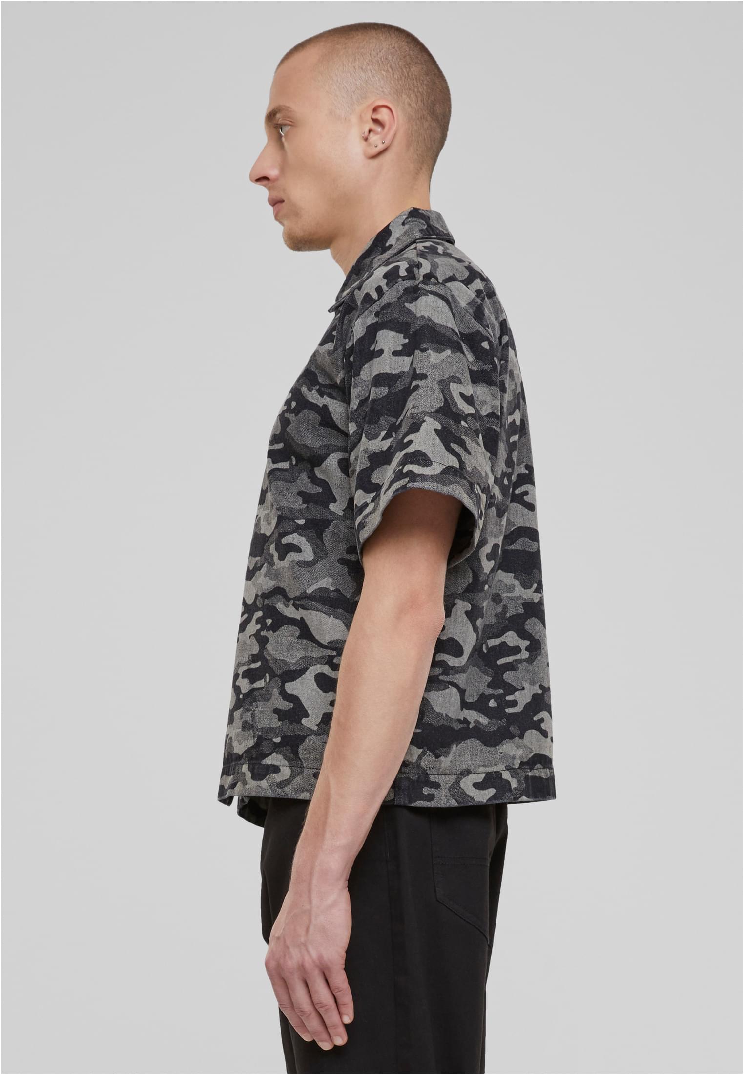 Laser Camo Printed Boxy Shirt | blacklasercamo