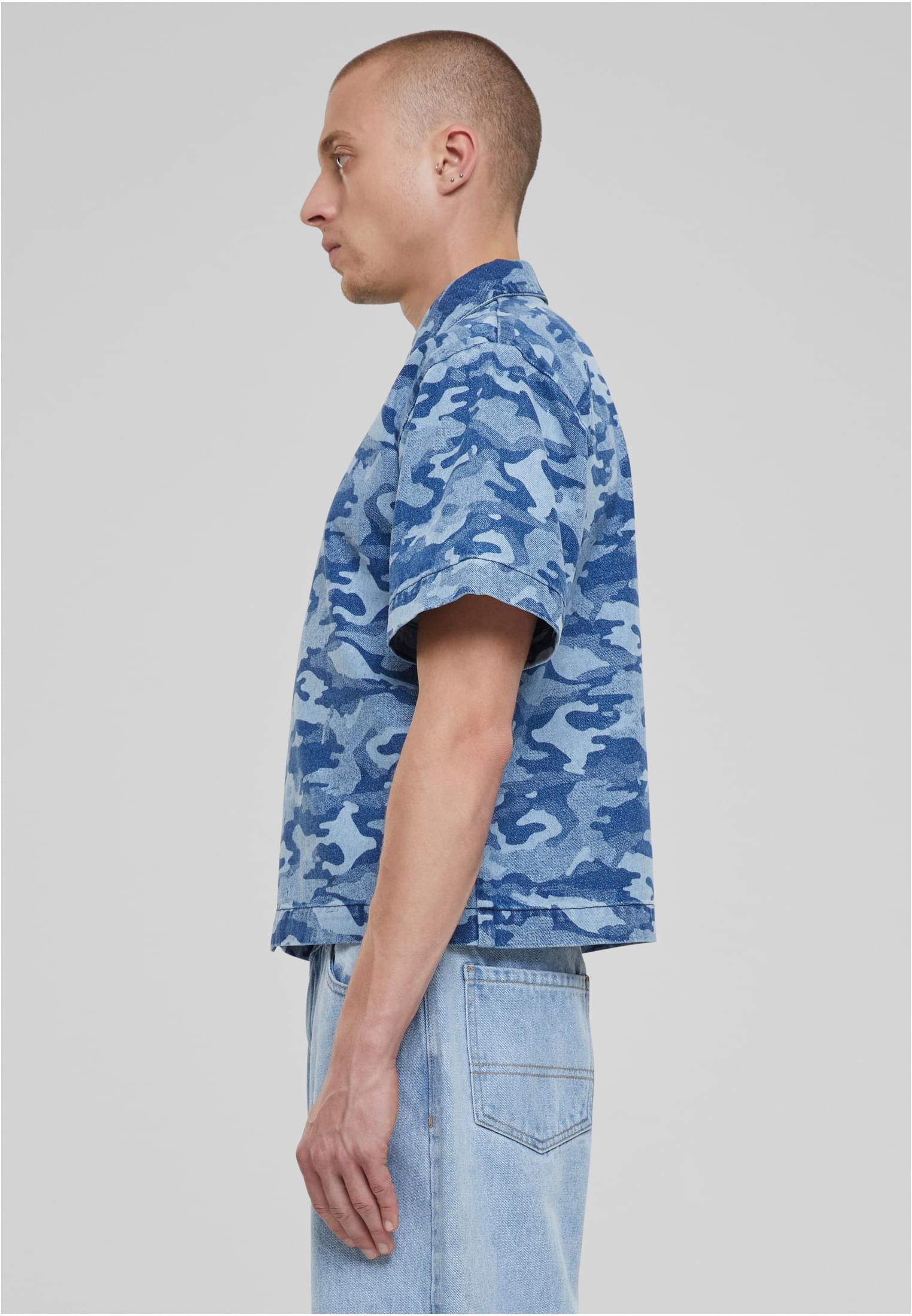 Laser Camo Printed Boxy Shirt | bluelasercamo