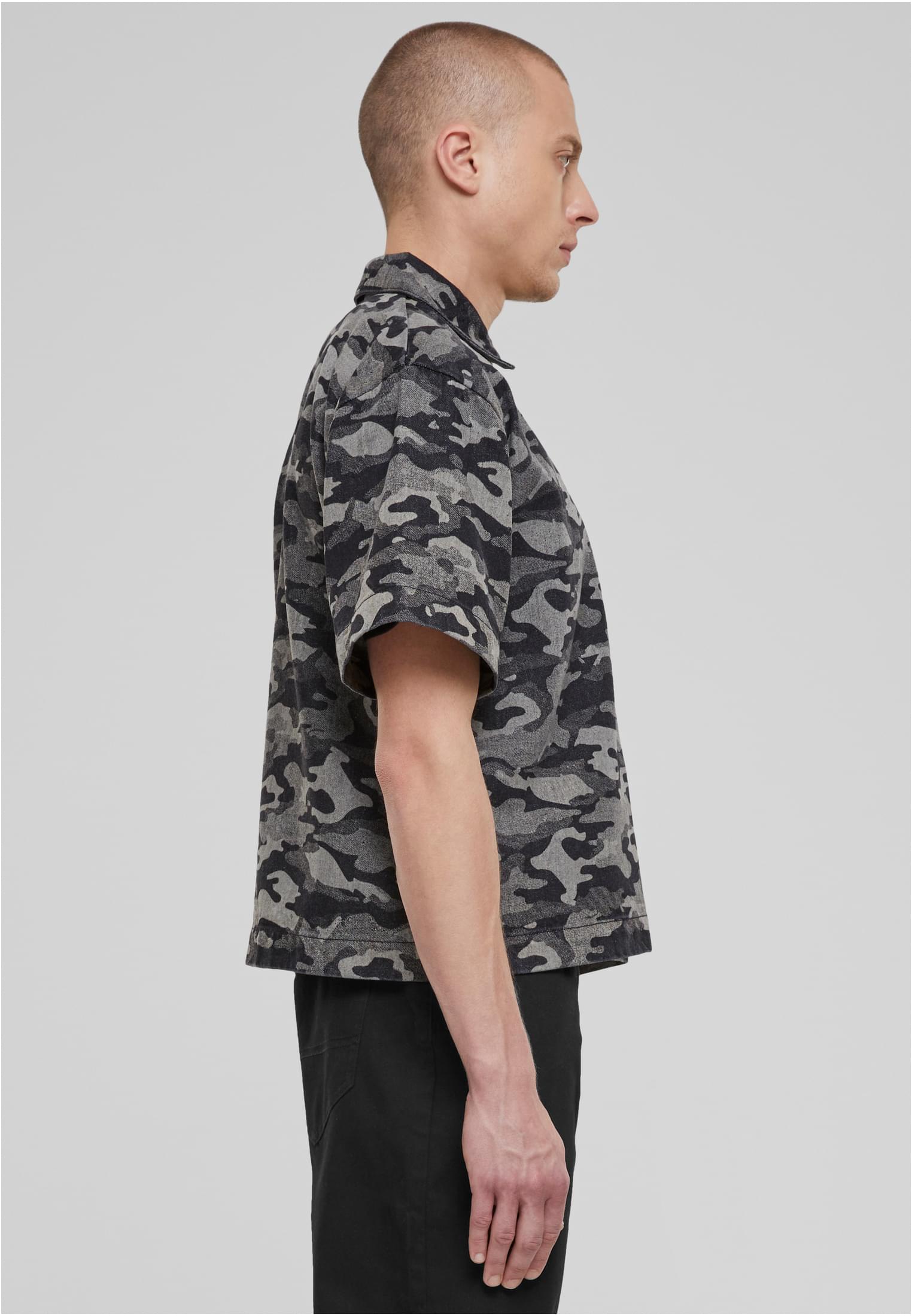 Laser Camo Printed Boxy Shirt | blacklasercamo