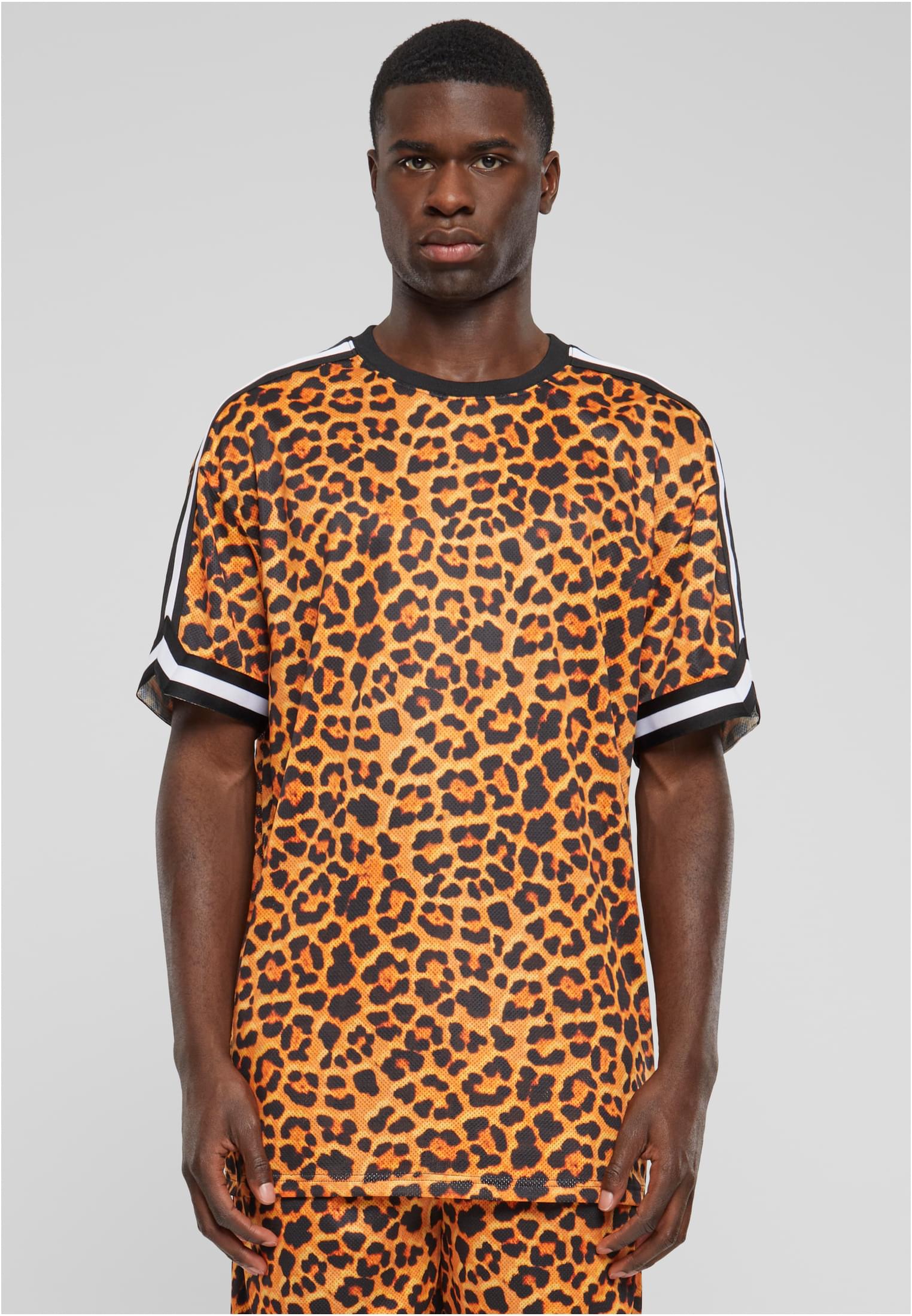 Oversized  Mesh AOP Tee | orangeleopard