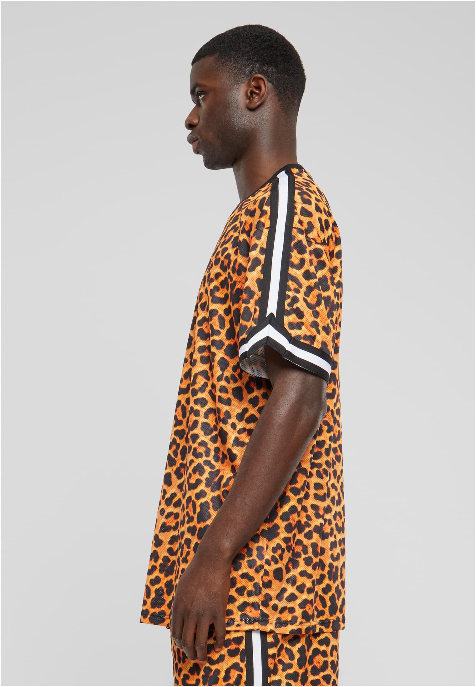 Oversized  Mesh AOP Tee | orangeleopard