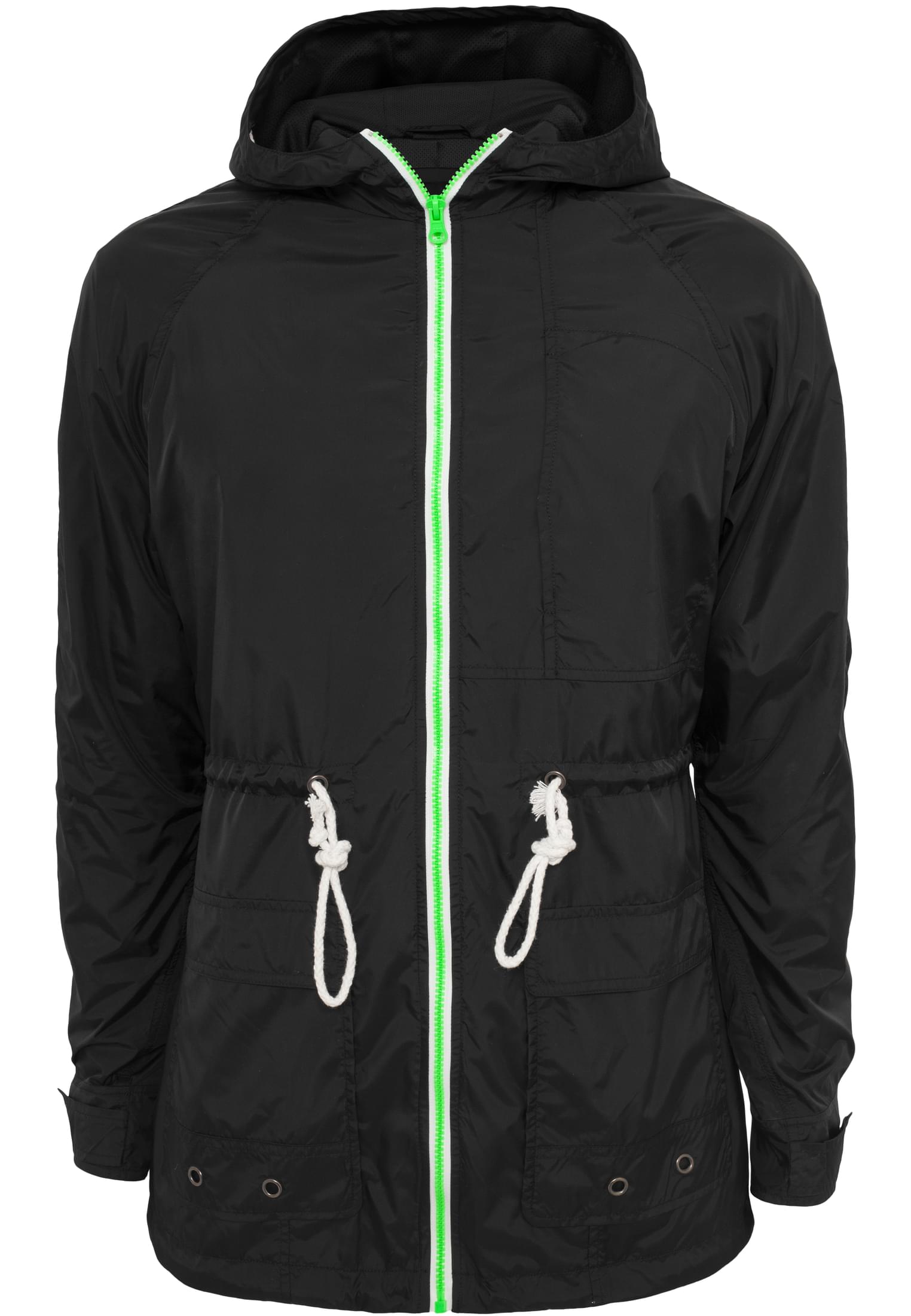 Long Nylon Windbreaker | blk/mint/wht