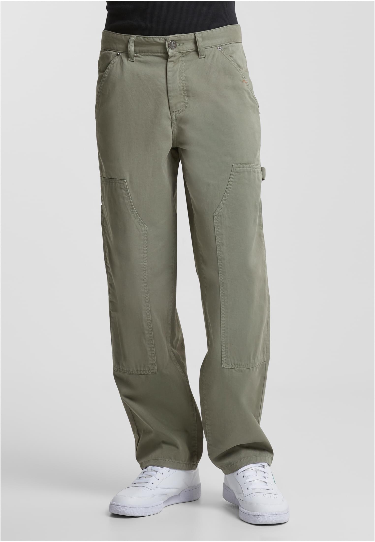 Twill Double Knee Pants | palegreen