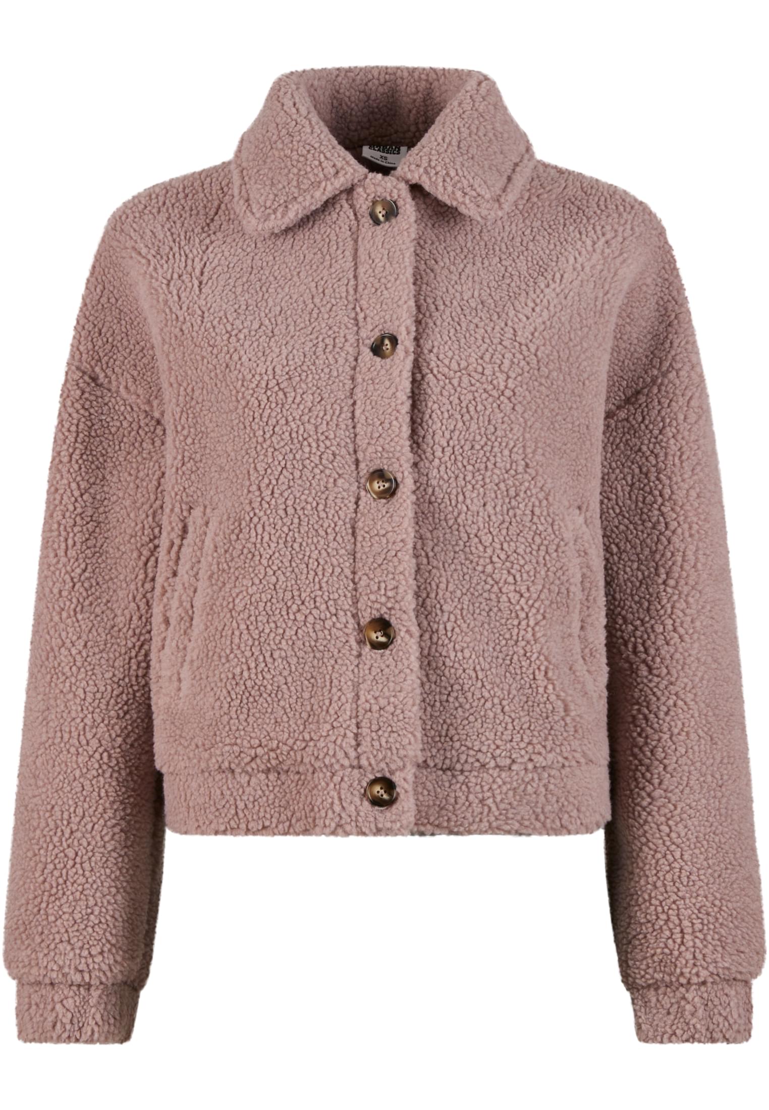 Ladies Short Sherpa Button Jacket | duskrose