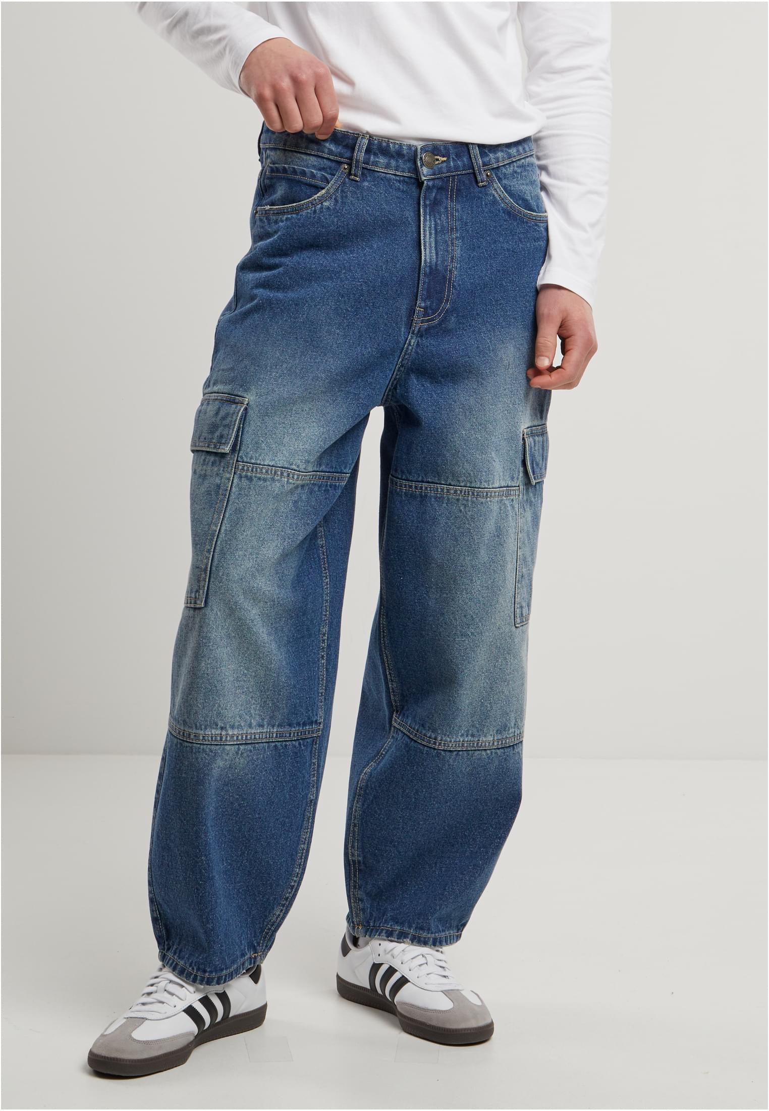 Tapered Heavy Ounce Baggy Cargo Jeans | dirty washed