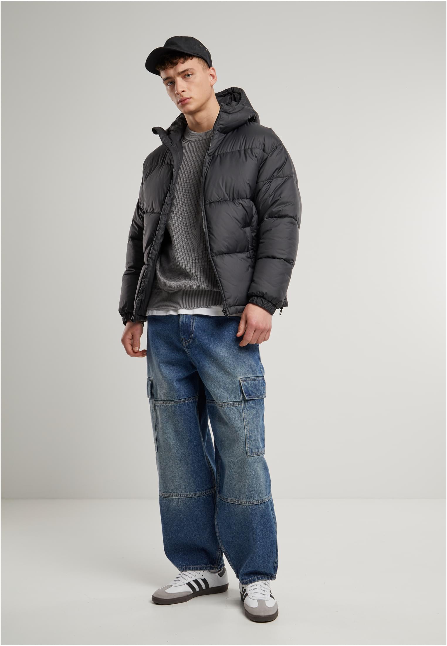 Tapered Heavy Ounce Baggy Cargo Jeans | dirty washed