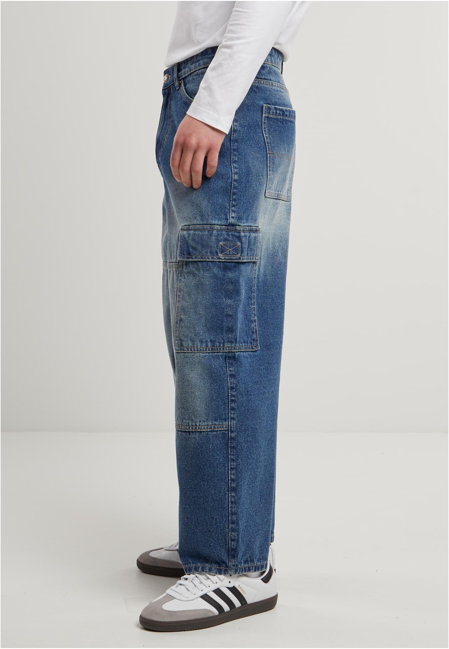 Tapered Heavy Ounce Baggy Cargo Jeans | dirty washed