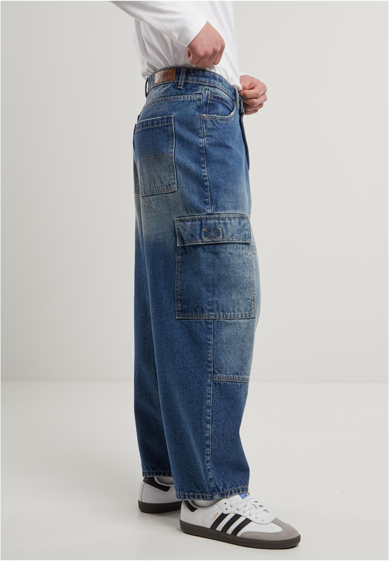 Tapered Heavy Ounce Baggy Cargo Jeans | dirty washed