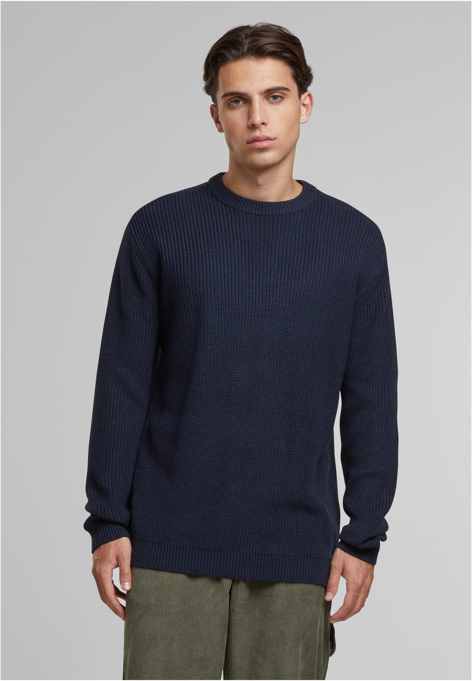 Rib Basic Sweater | navy