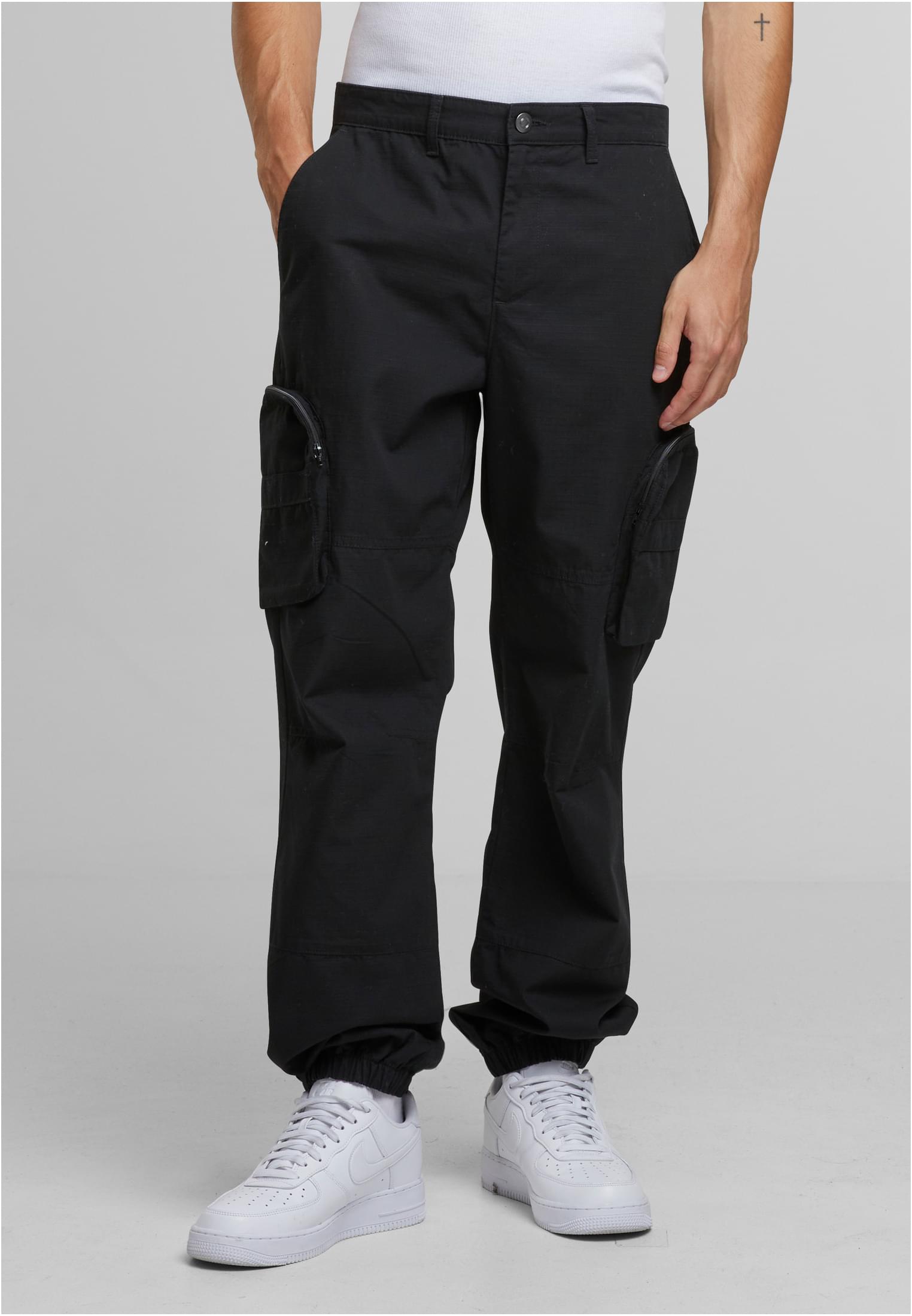 RipstopLoose Fit Cargo Pants | black