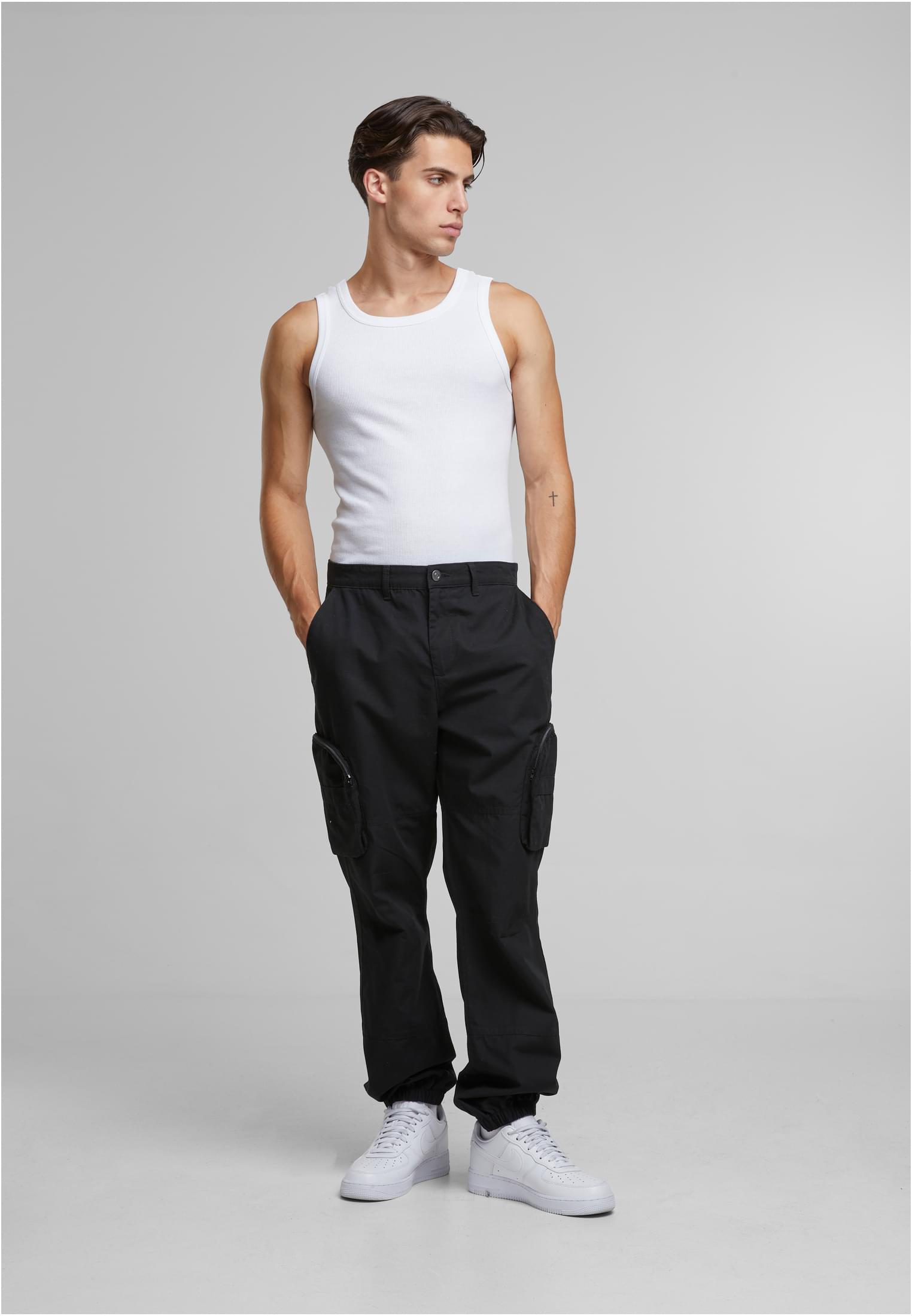 RipstopLoose Fit Cargo Pants | black