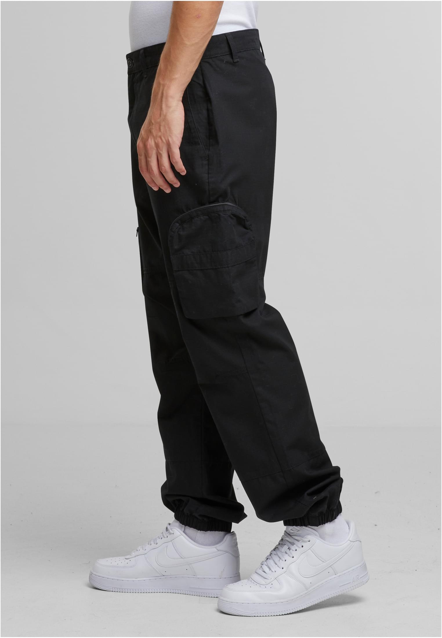 RipstopLoose Fit Cargo Pants | black