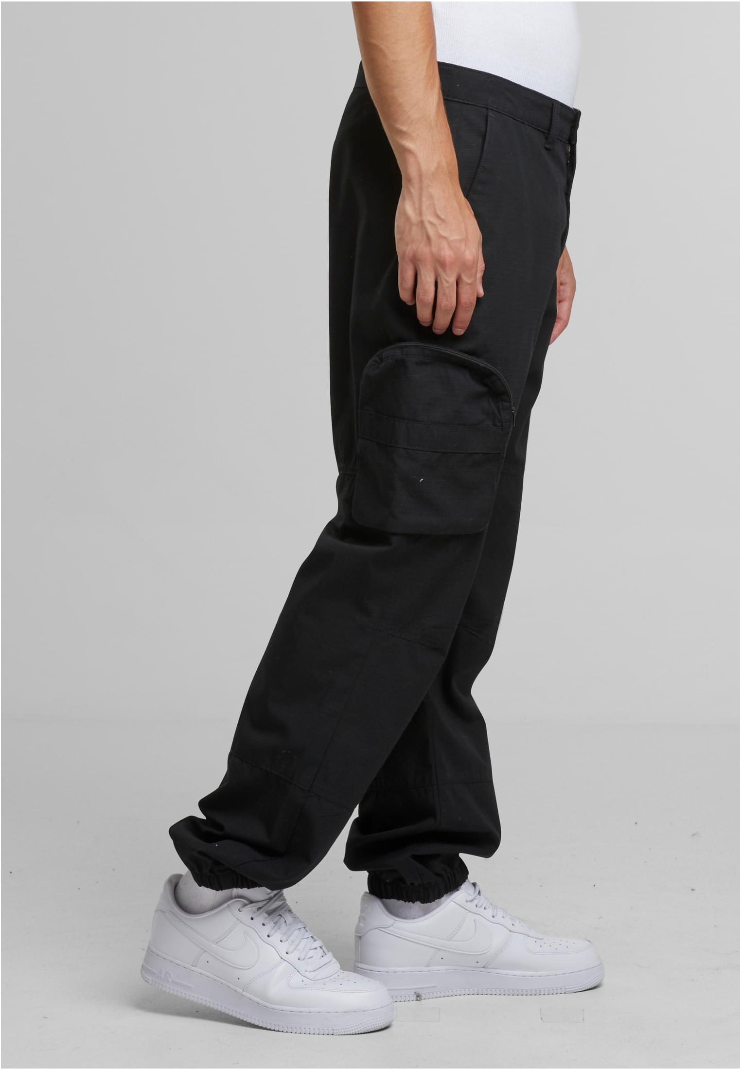 RipstopLoose Fit Cargo Pants | black