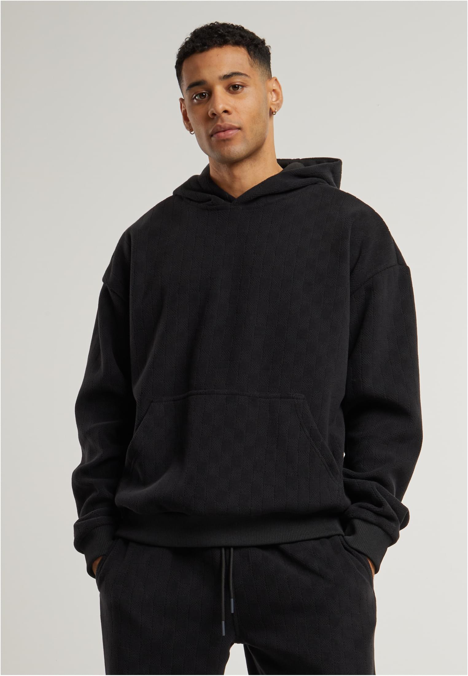 Jacquard Velvet Oversized Hoody | black