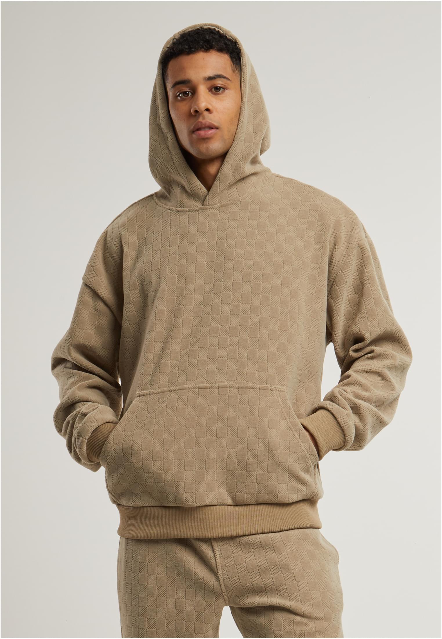 Jacquard Velvet Oversized Hoody | unionbeige