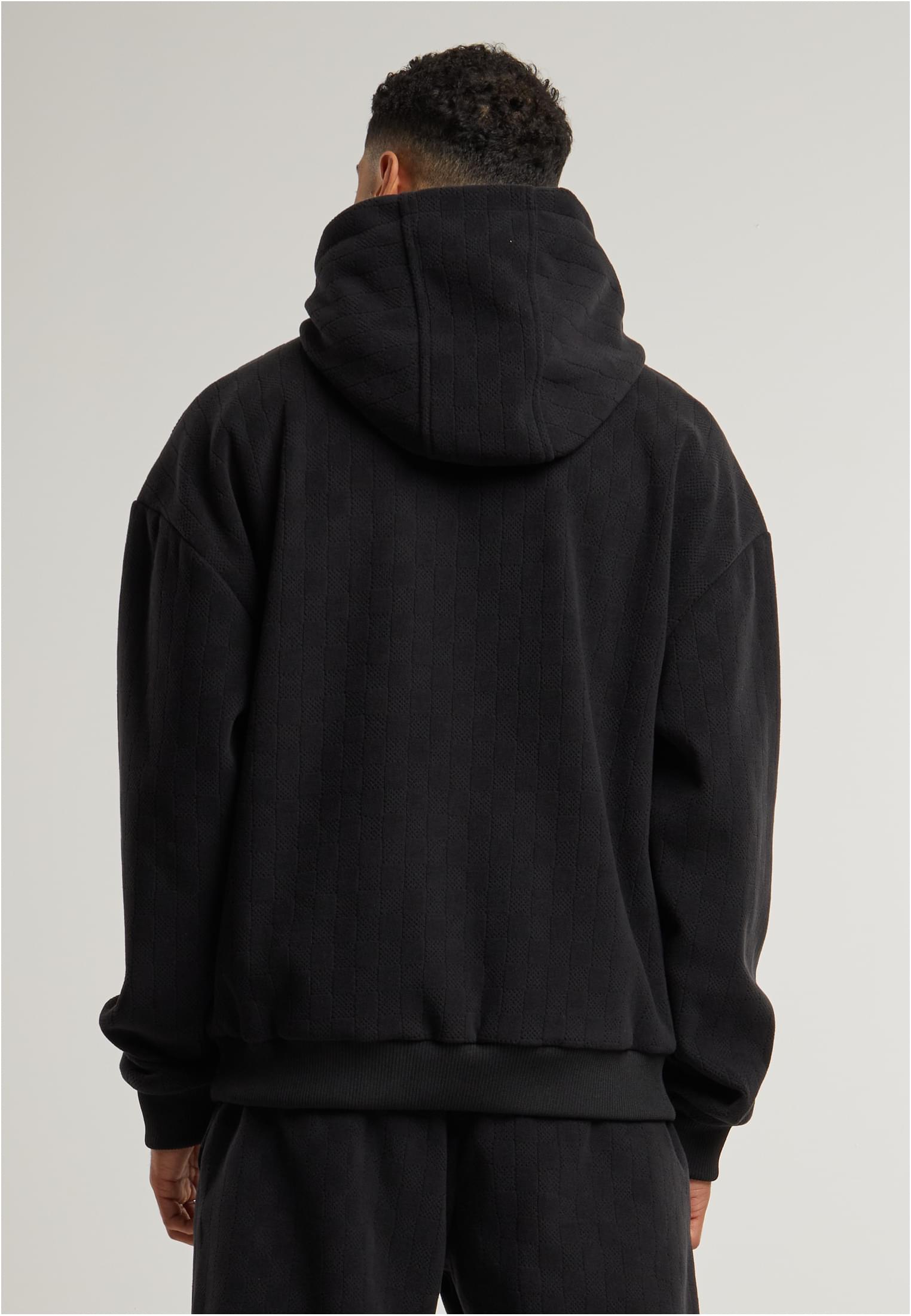 Jacquard Velvet Oversized Hoody | black