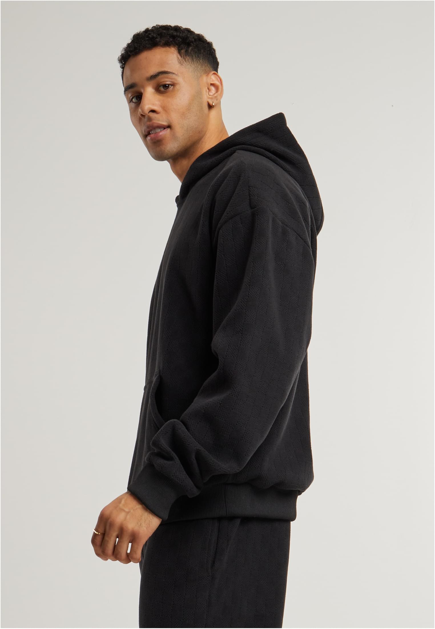 Jacquard Velvet Oversized Hoody | black