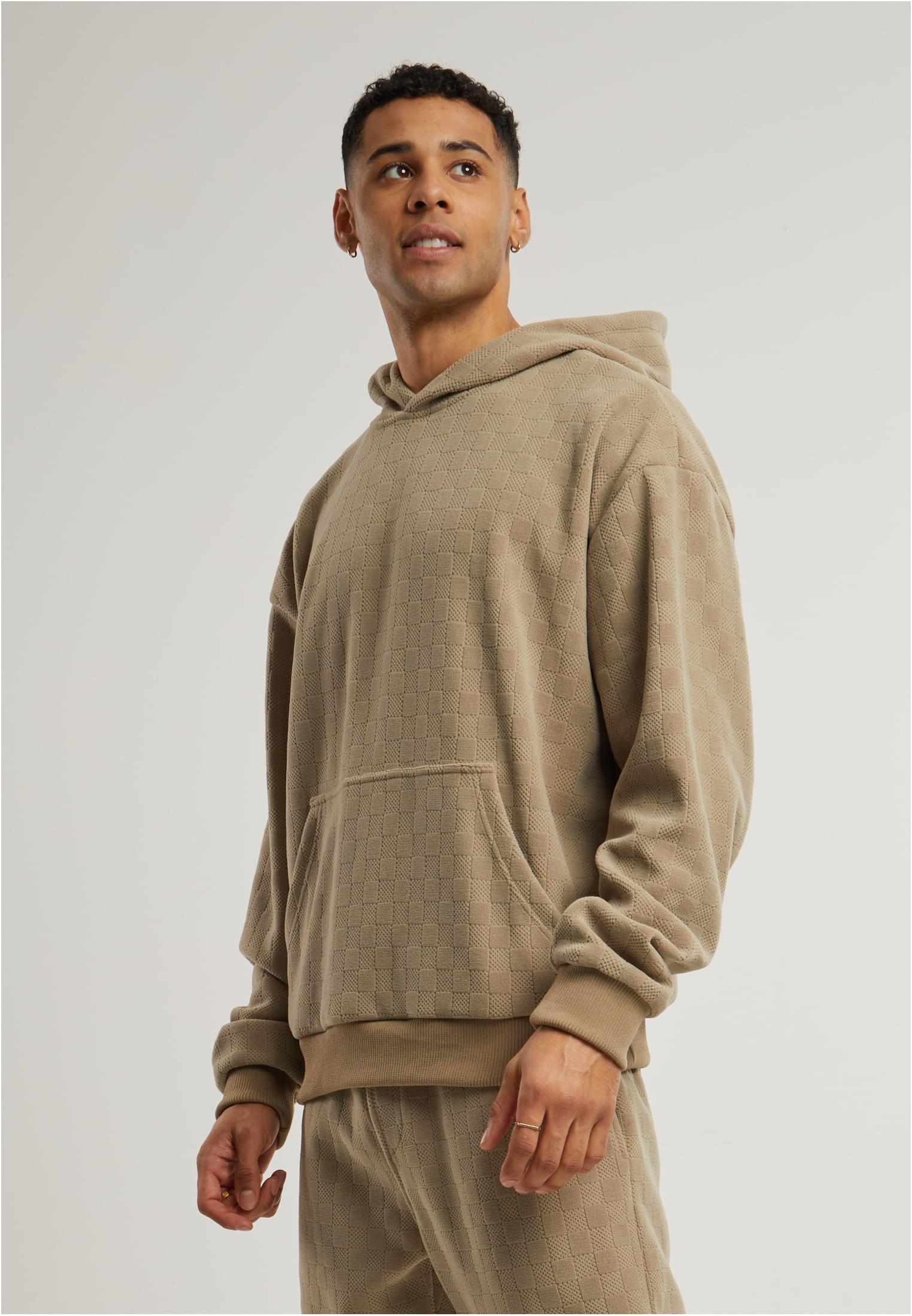 Jacquard Velvet Oversized Hoody | unionbeige