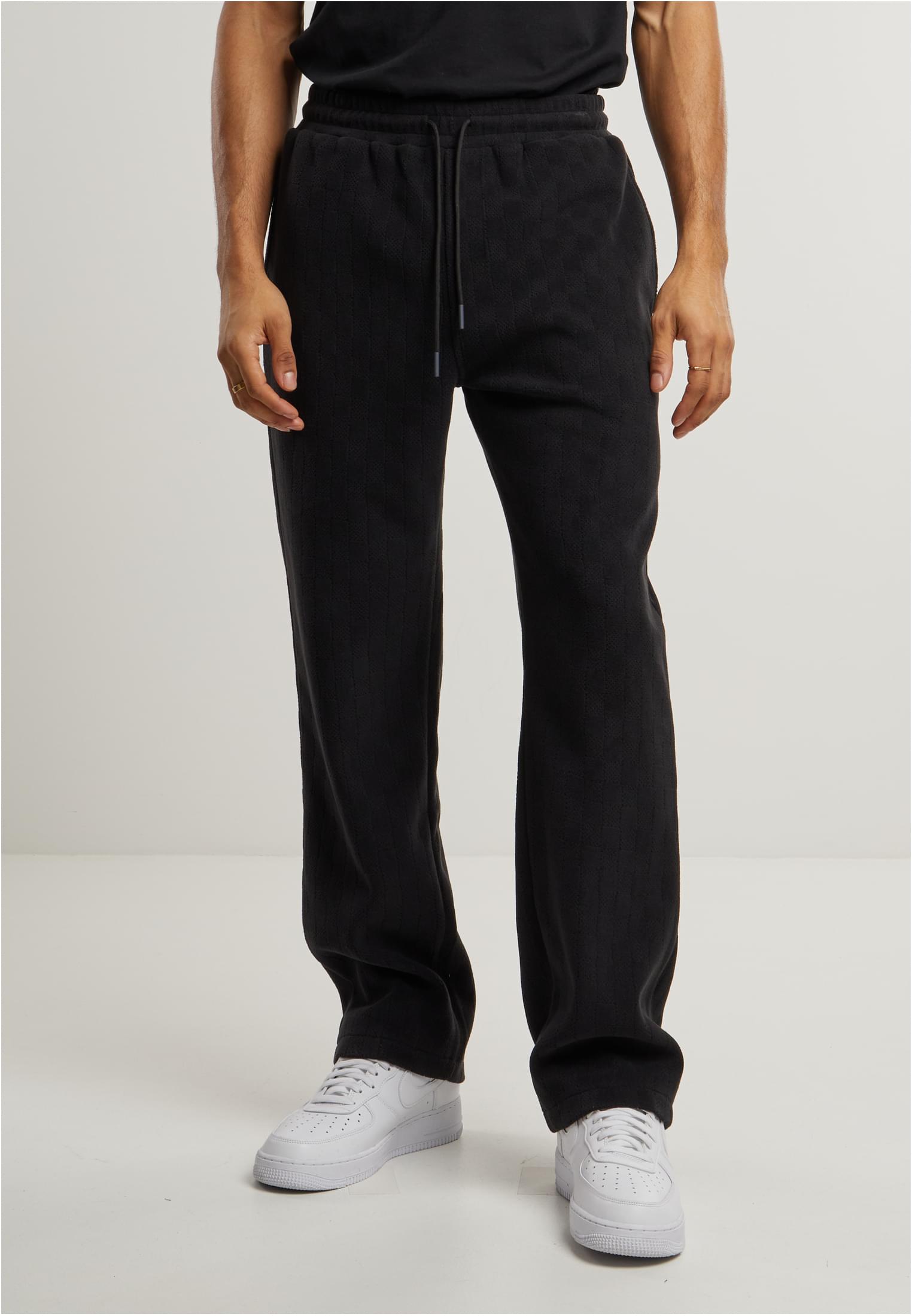 Jacquard Velvet Wide Sweatpants | black