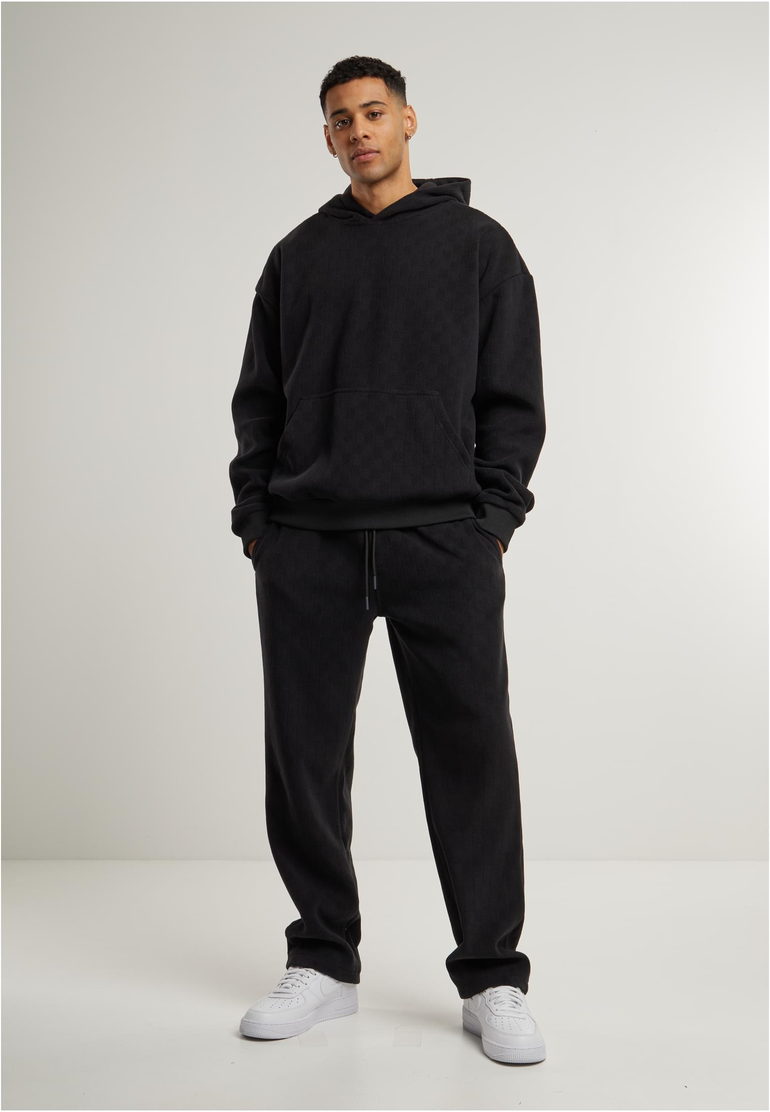 Jacquard Velvet Wide Sweatpants | black