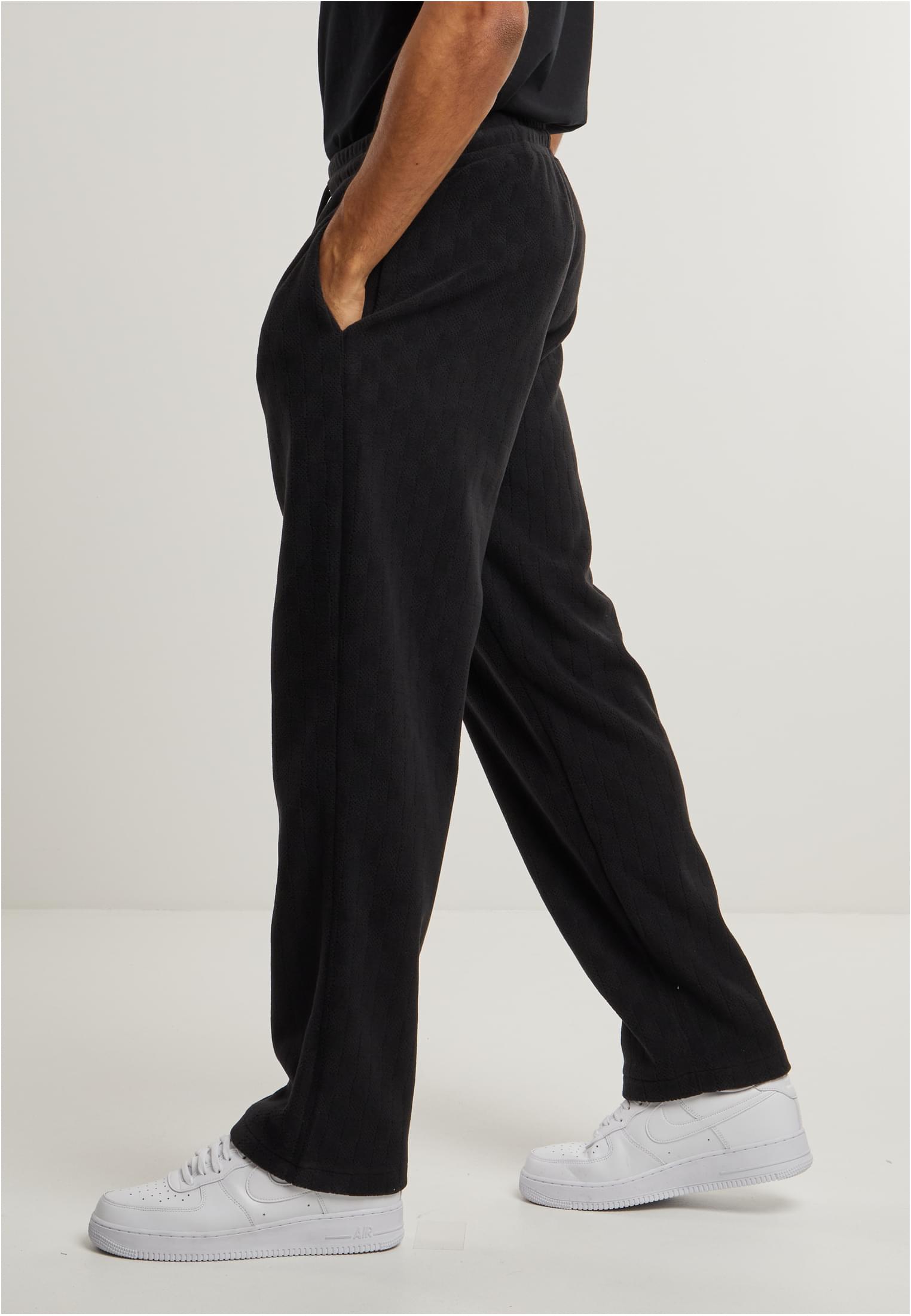 Jacquard Velvet Wide Sweatpants | black