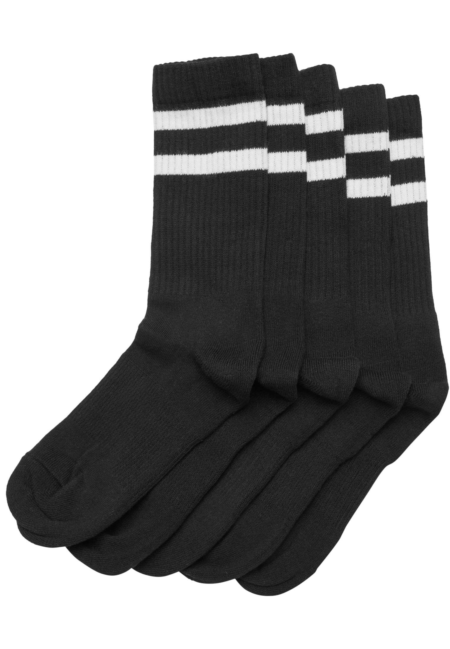 Double Stripe Socks 5-Pack | black/white