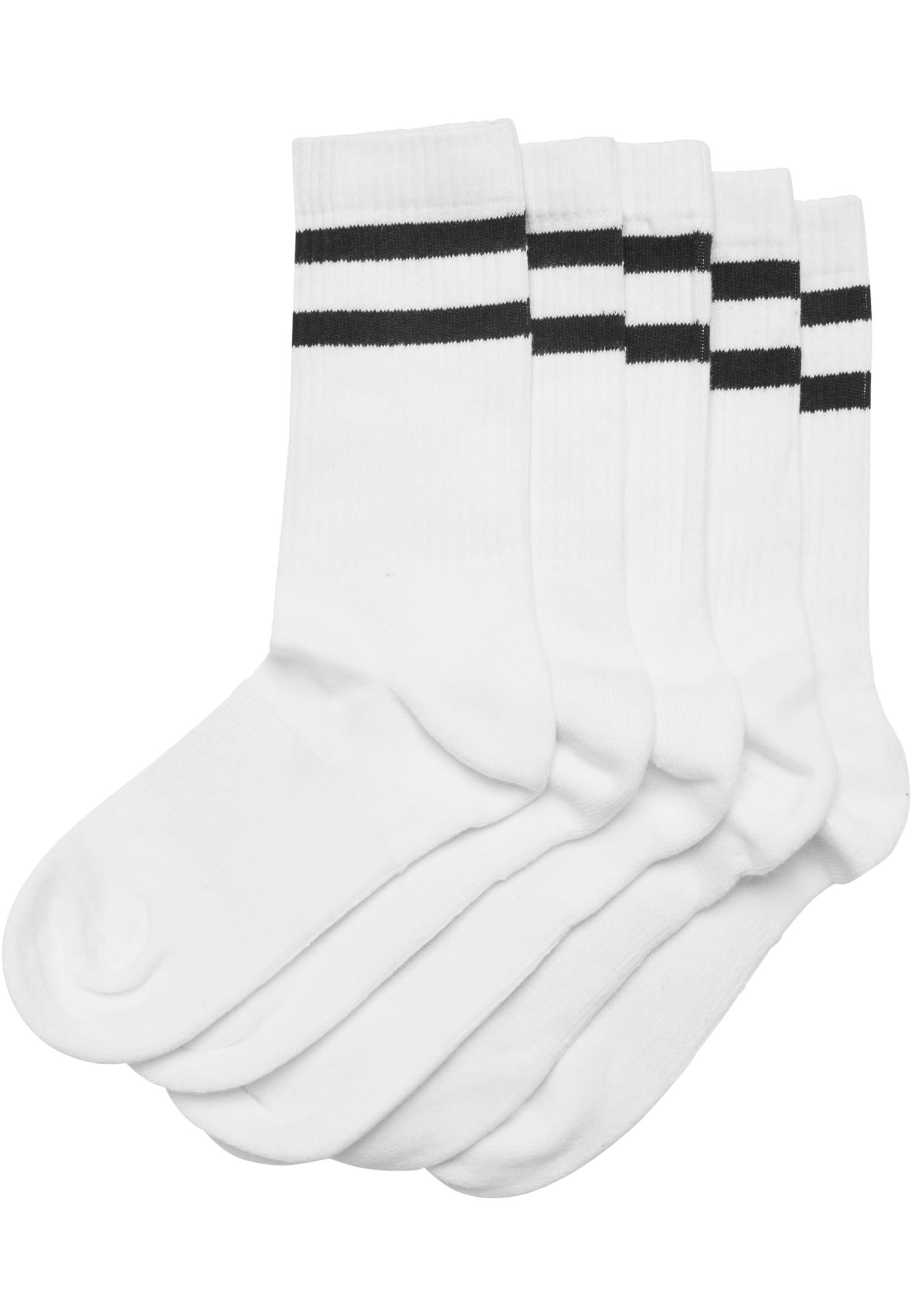 Double Stripe Socks 5-Pack | white/black