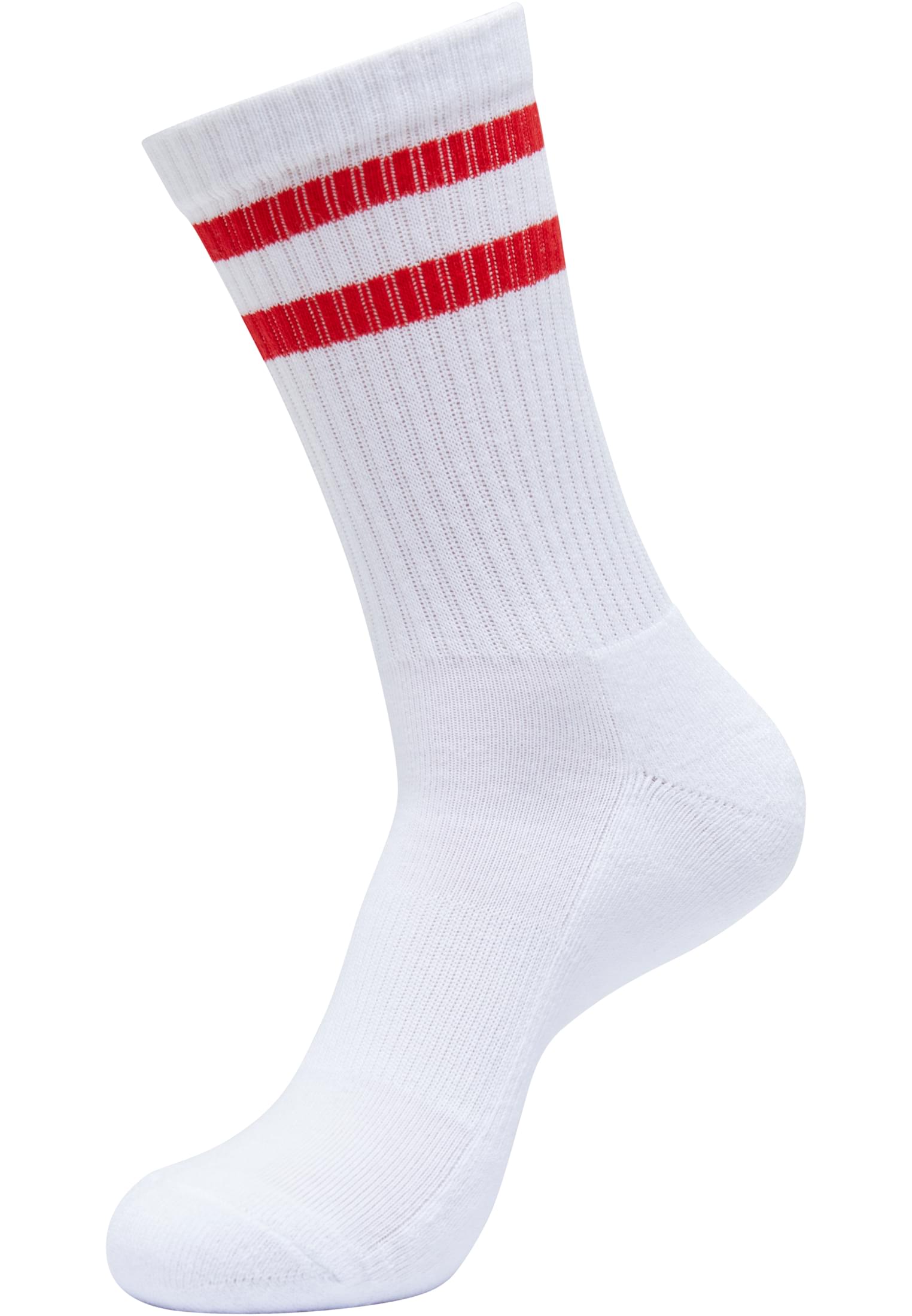 Double Stripe Socks 5-Pack | white/cityred