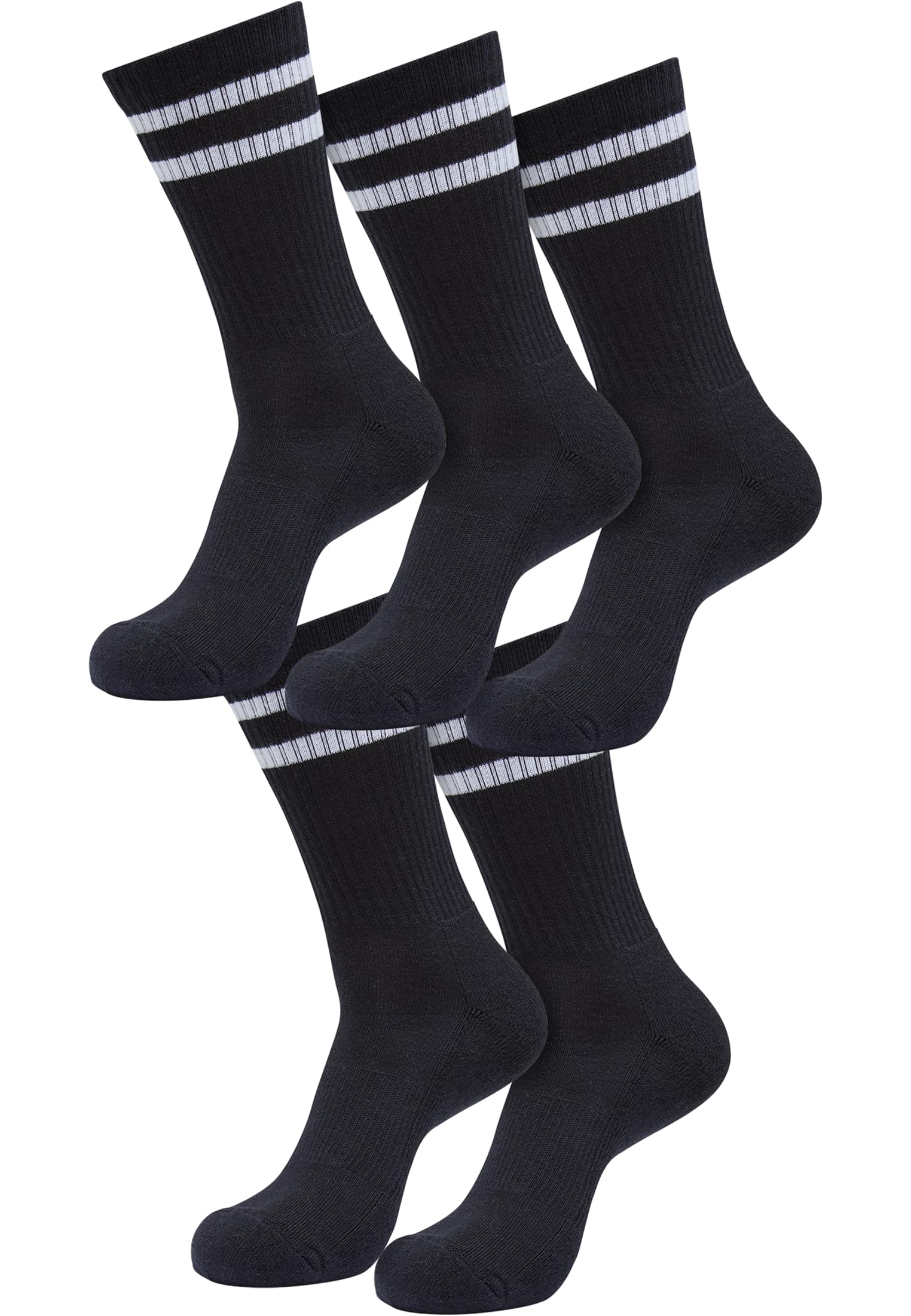 Double Stripe Socks 5-Pack | black/white