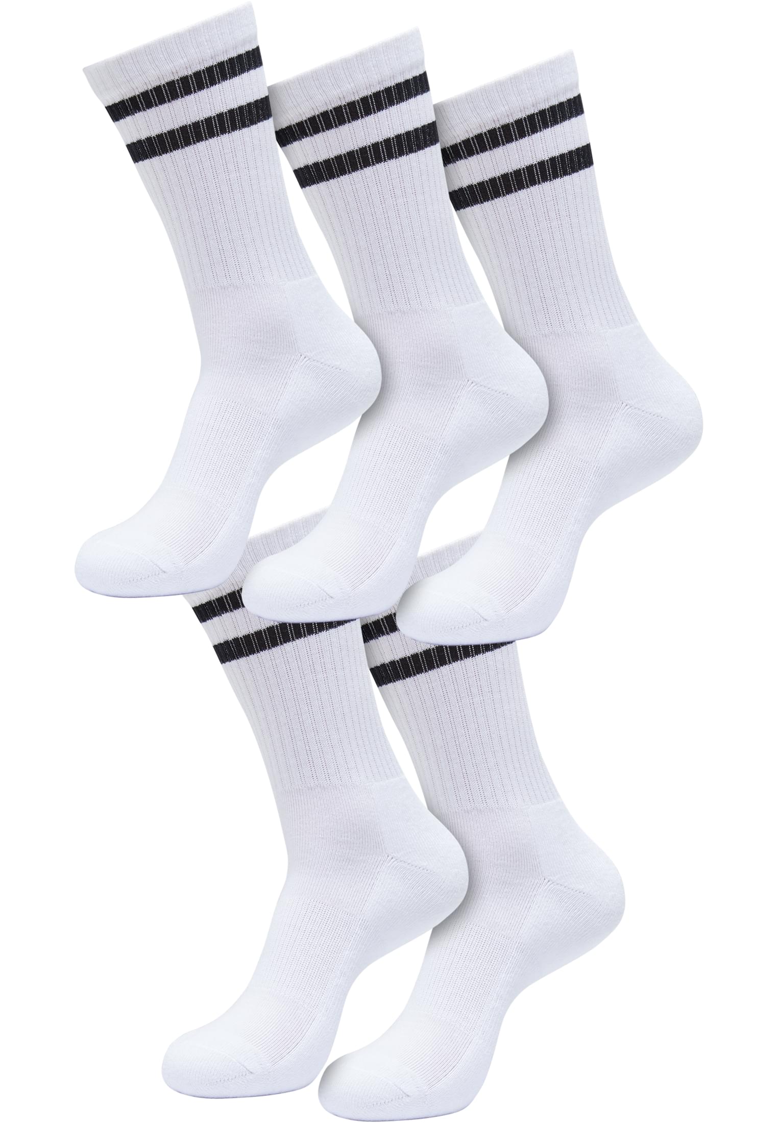 Double Stripe Socks 5-Pack | white/black